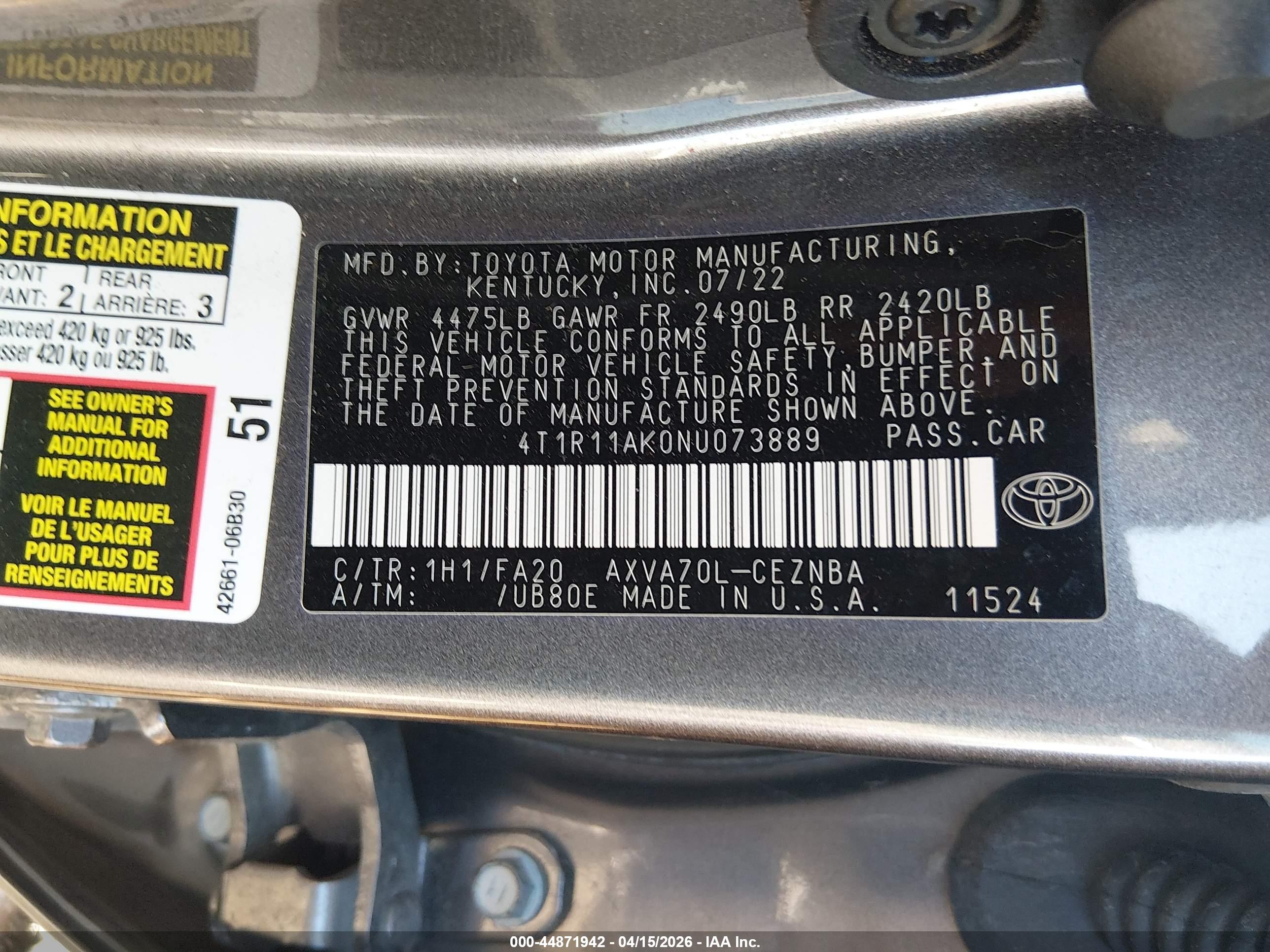 TOYOTA CAMRY image 9
