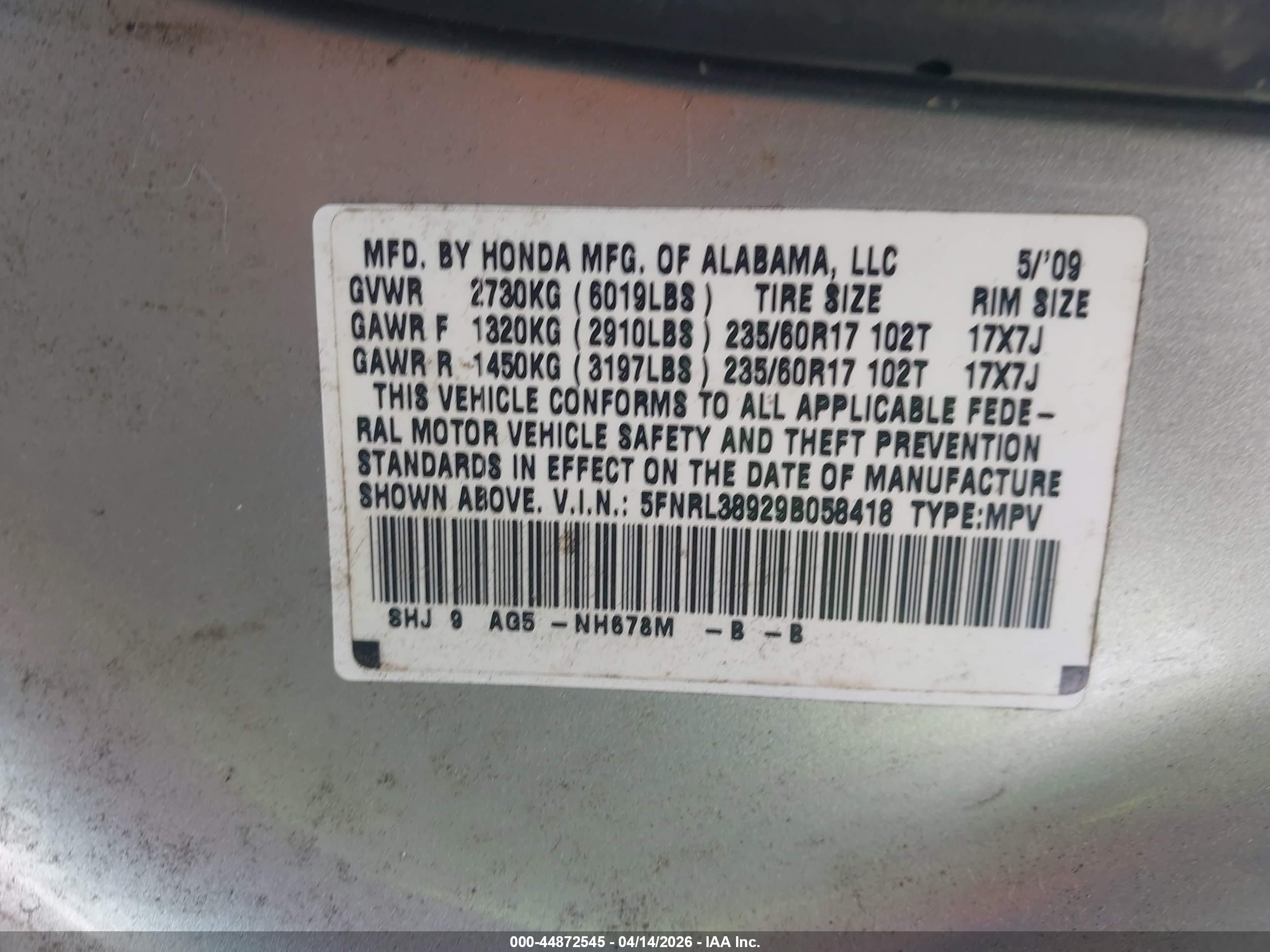 HONDA ODYSSEY image 9
