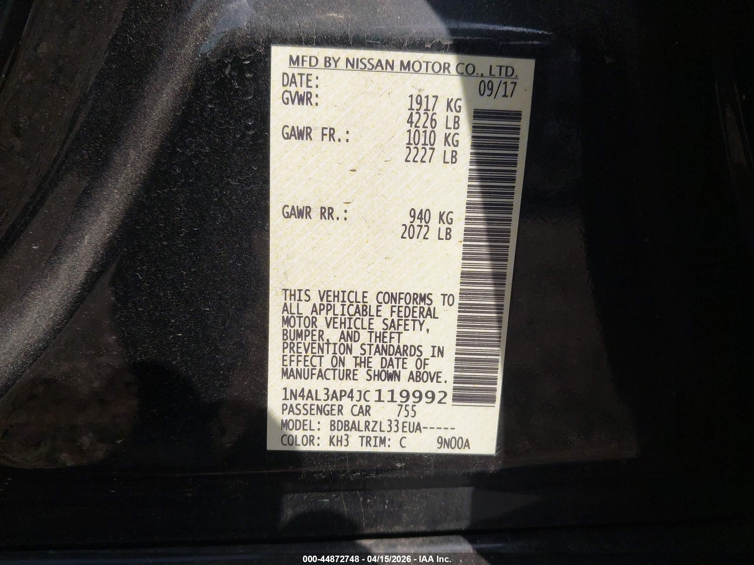 NISSAN ALTIMA image 9
