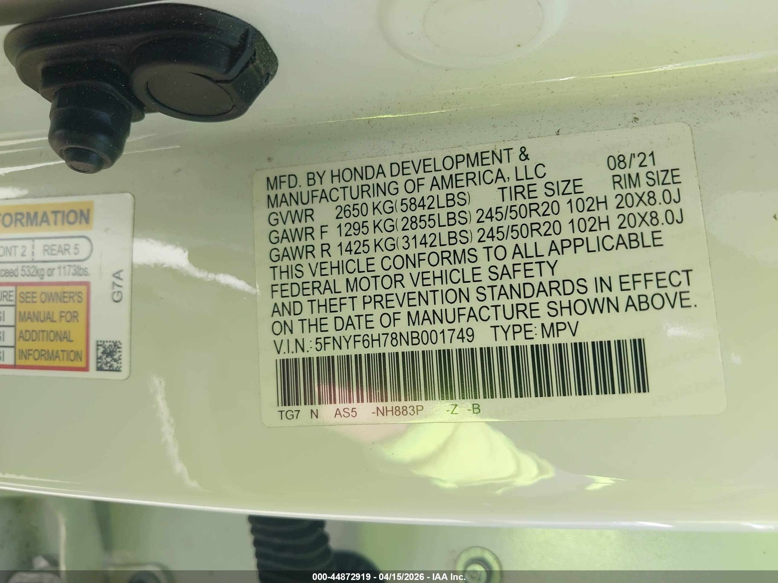 HONDA PILOT image 9