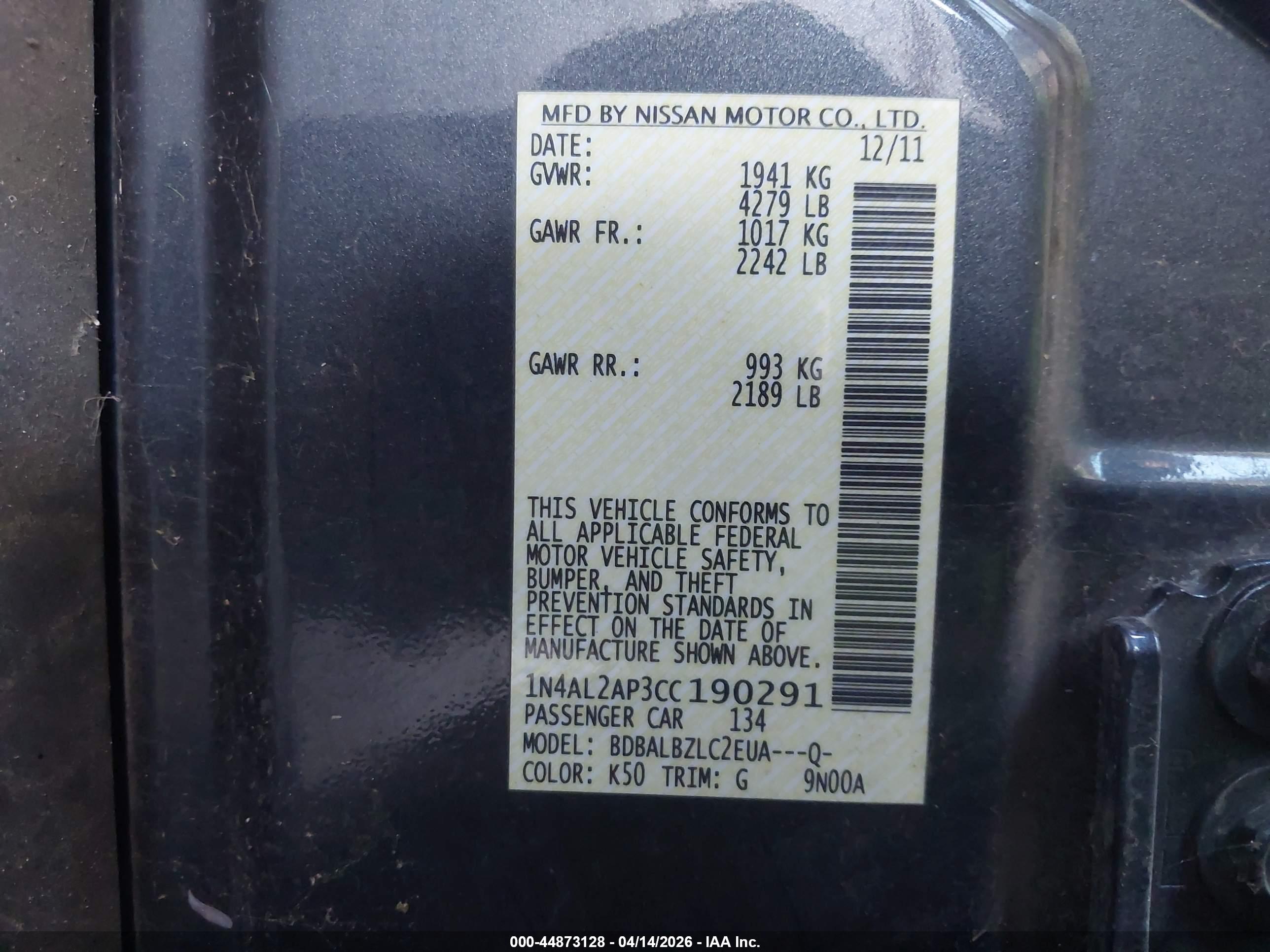 NISSAN ALTIMA image 9