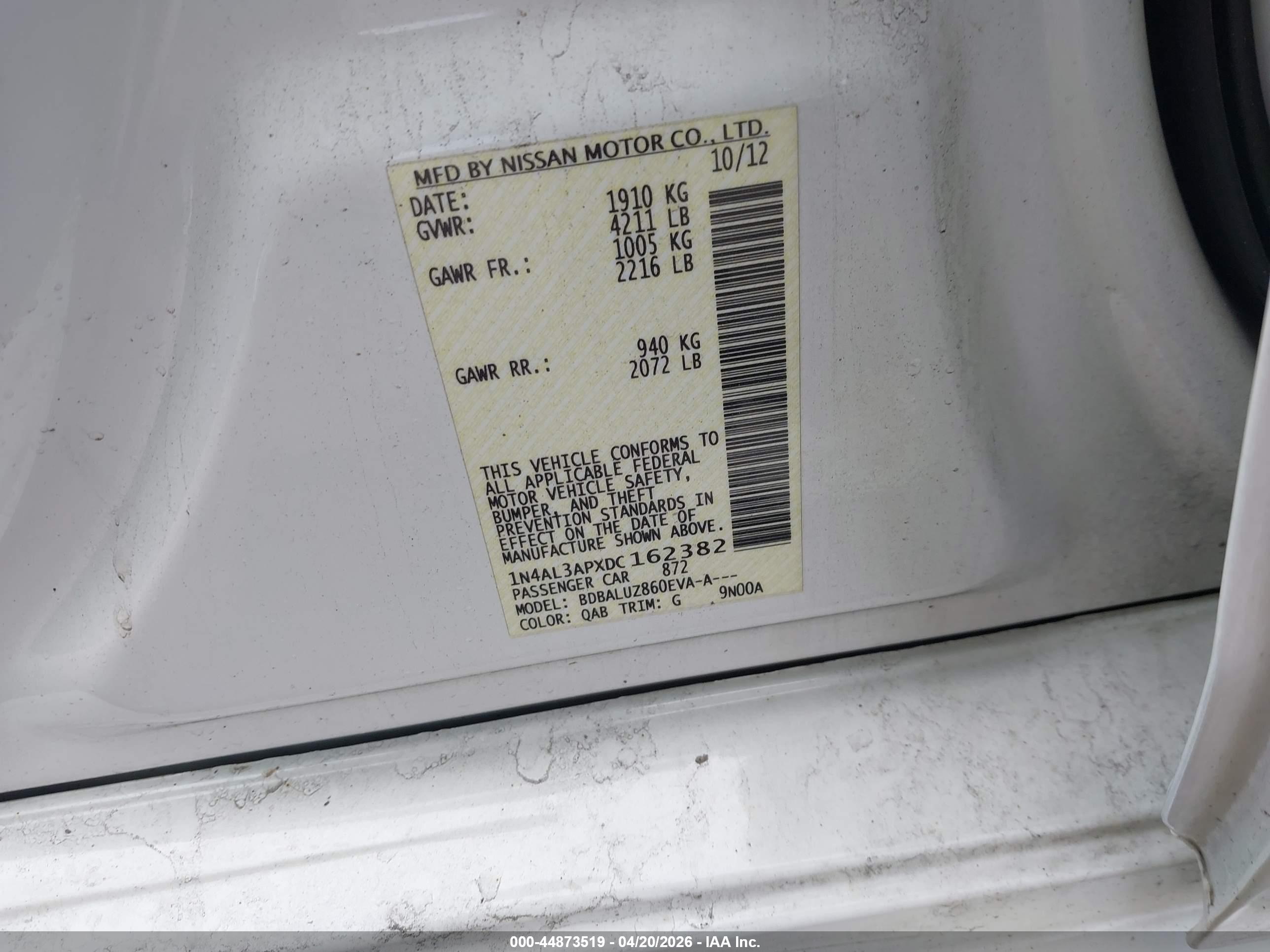 NISSAN ALTIMA image 9