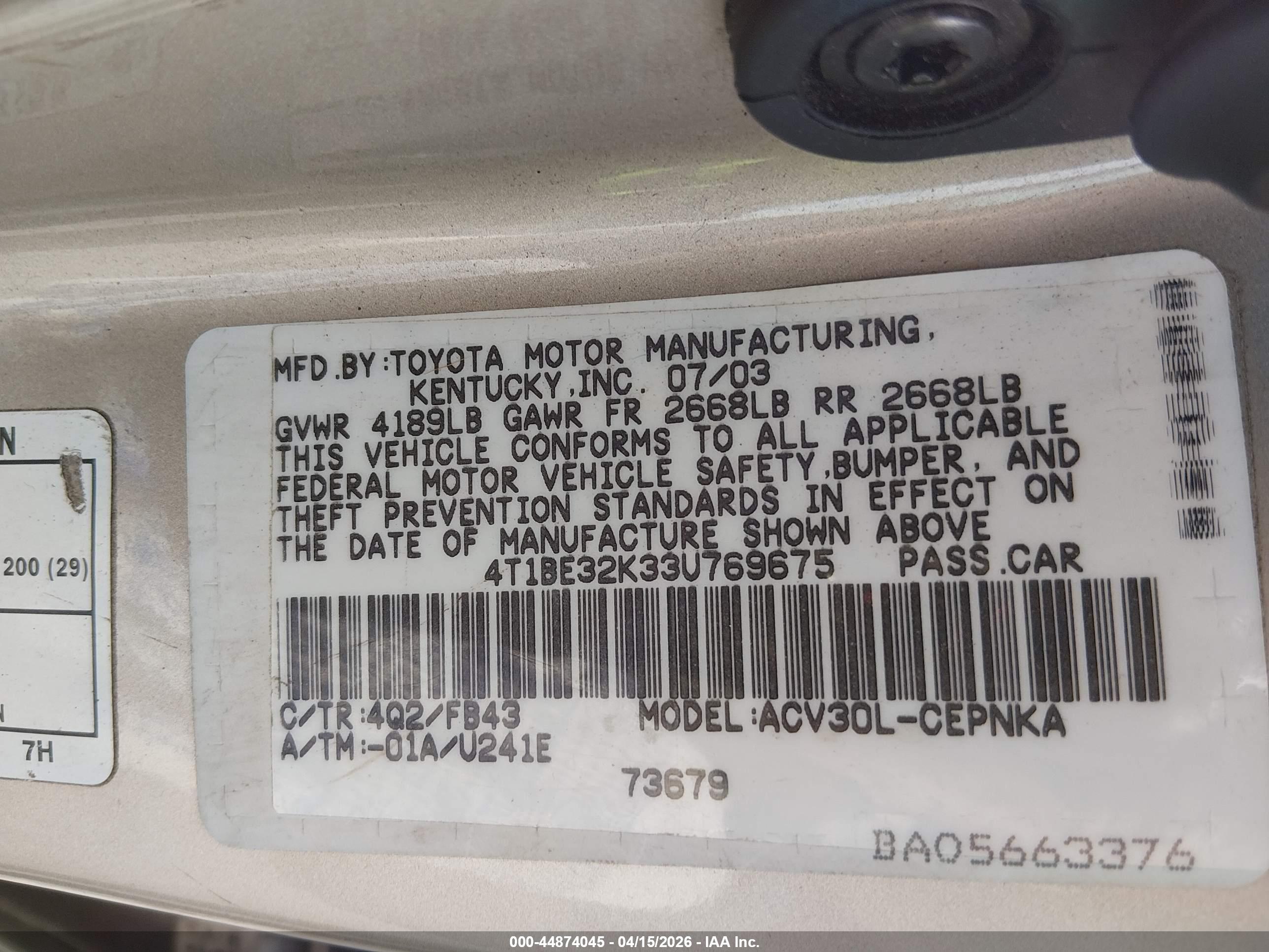 TOYOTA CAMRY image 9