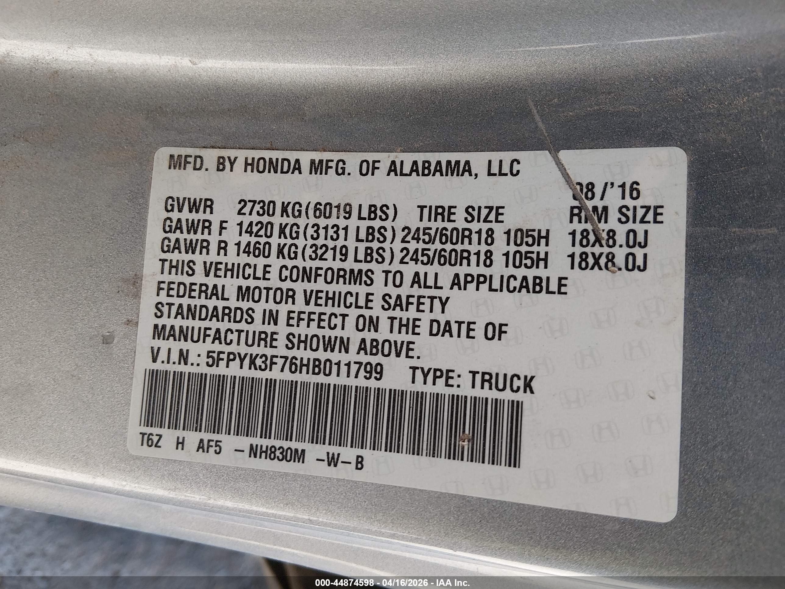 HONDA RIDGELINE image 9