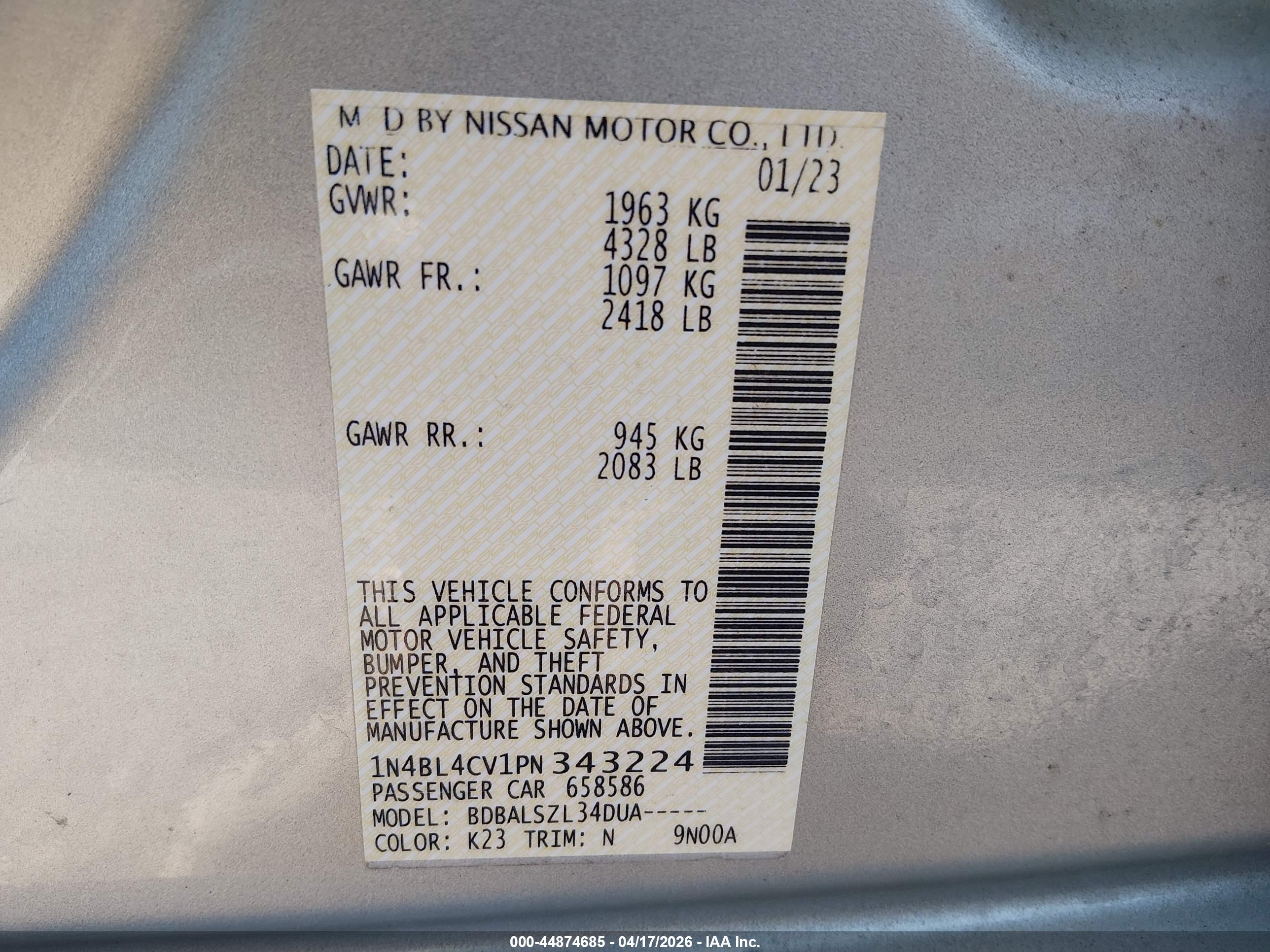 NISSAN ALTIMA image 9