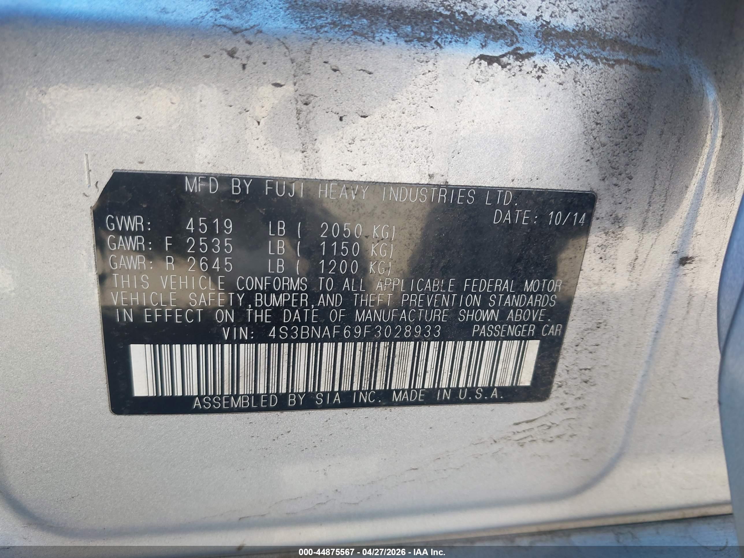 SUBARU LEGACY image 9