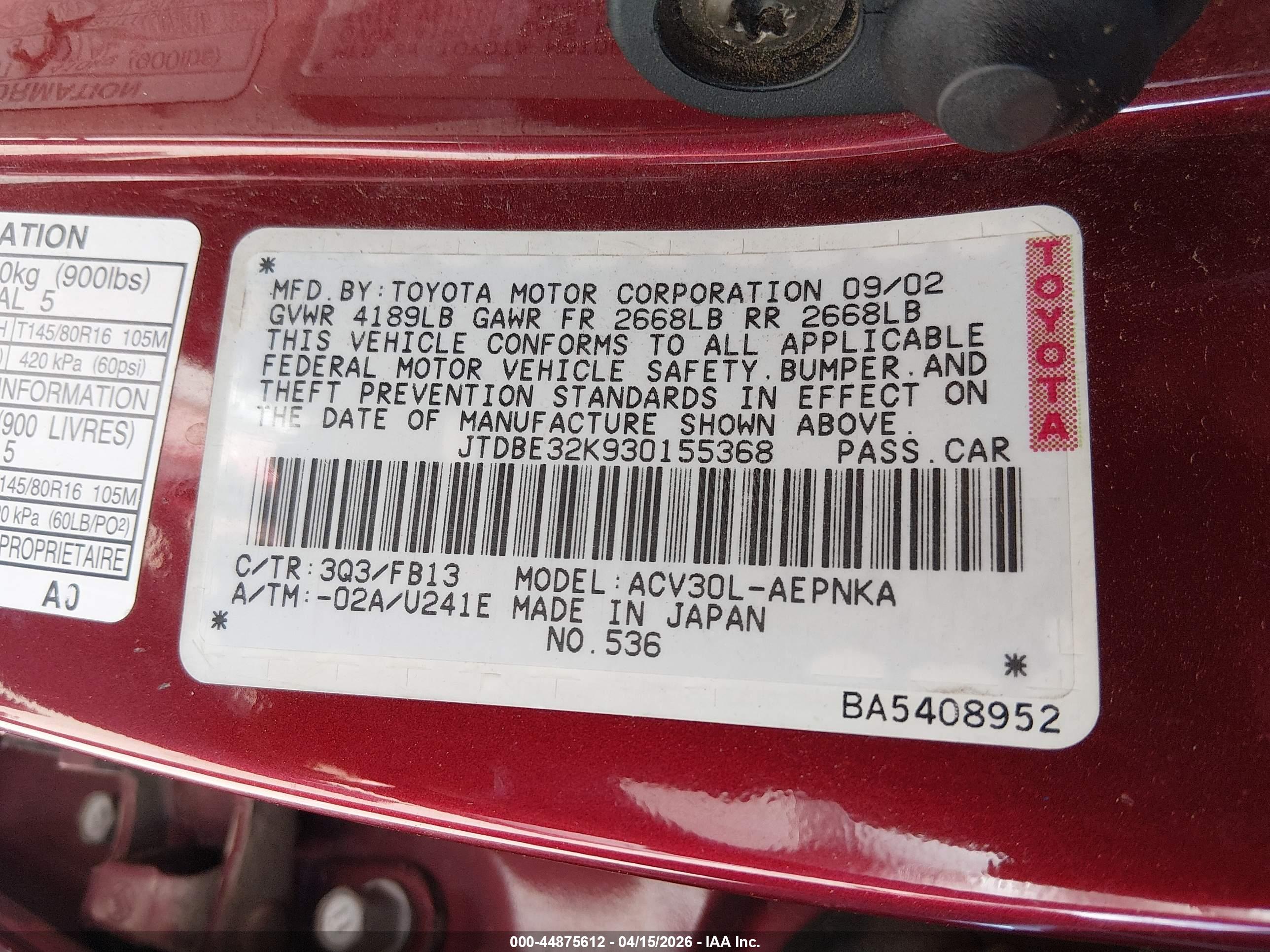 TOYOTA CAMRY image 9