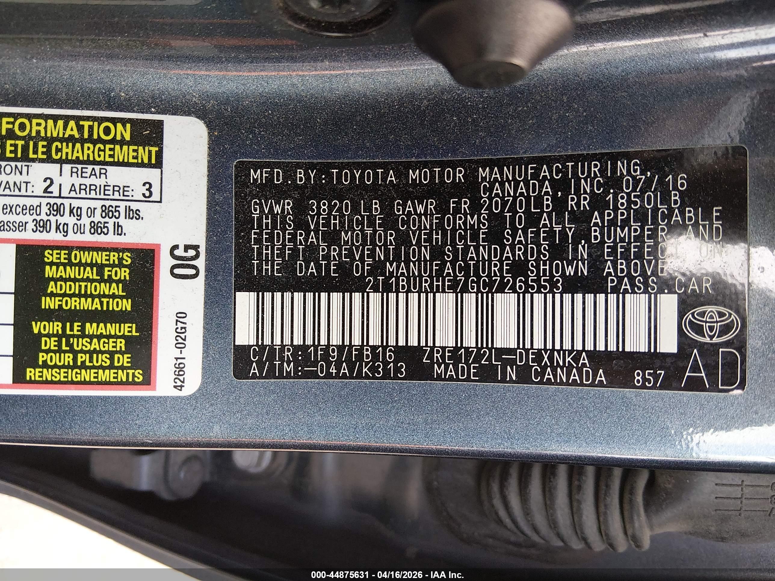 TOYOTA COROLLA image 9