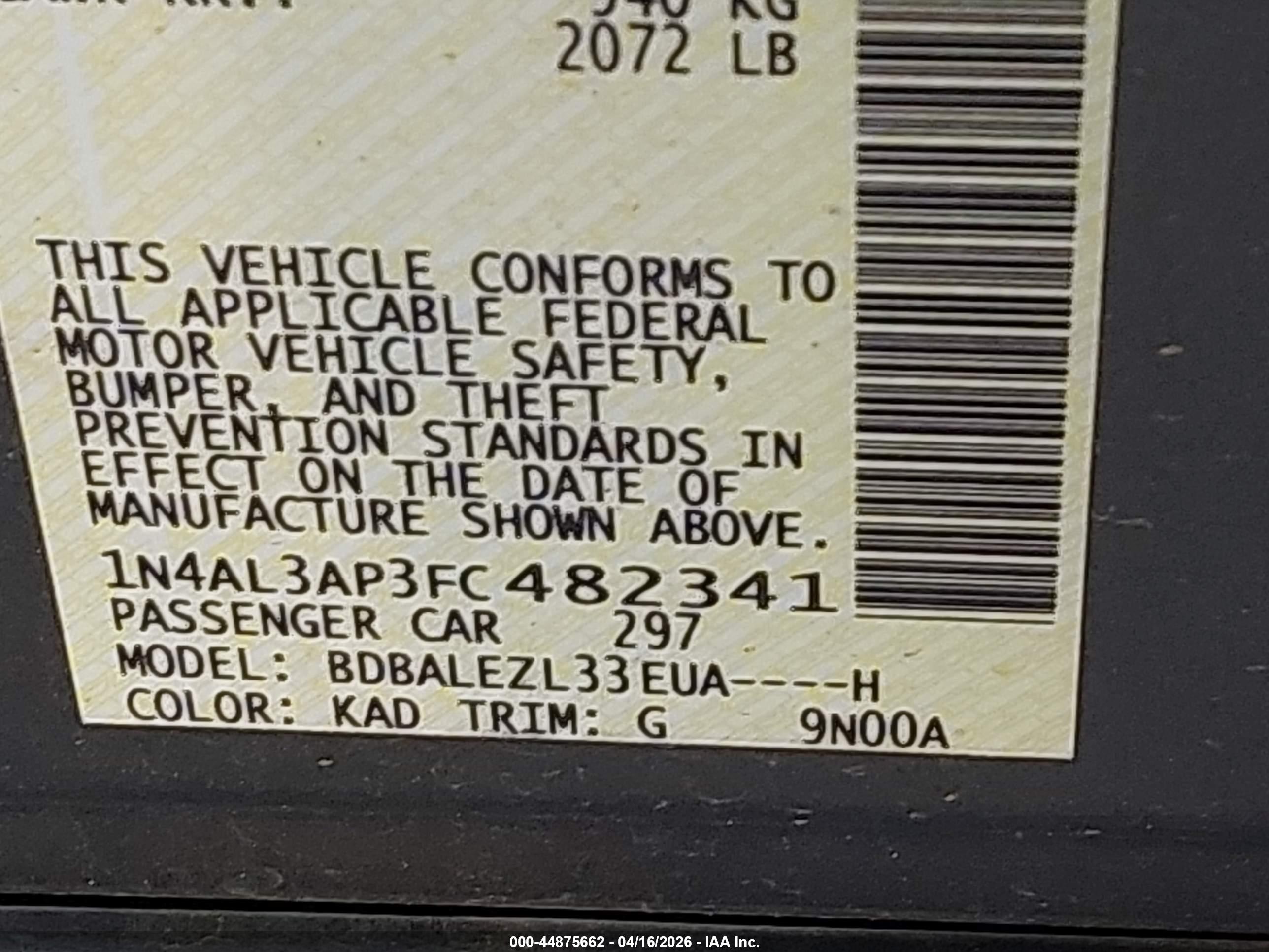 NISSAN ALTIMA image 9