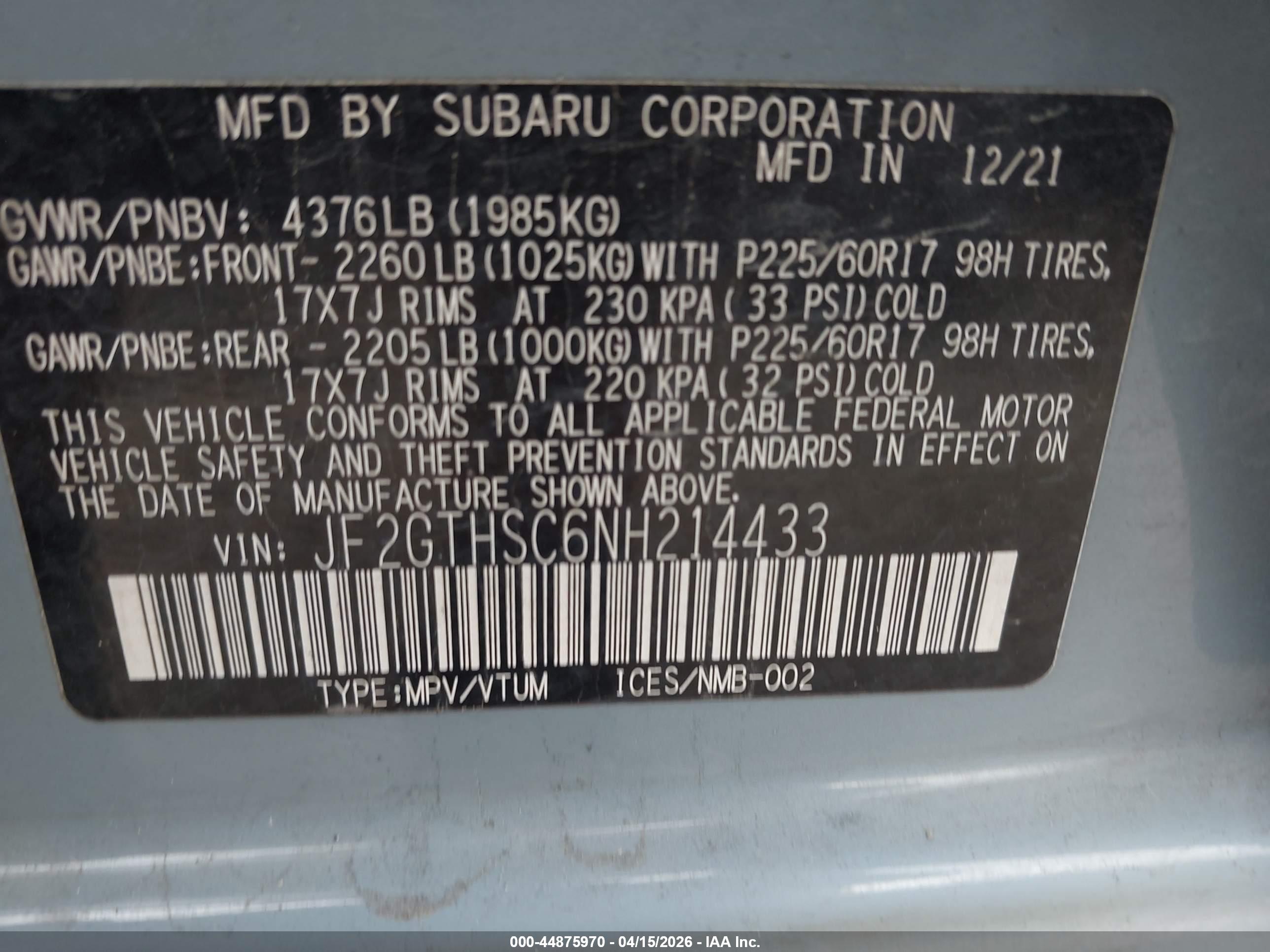 SUBARU CROSSTREK image 9