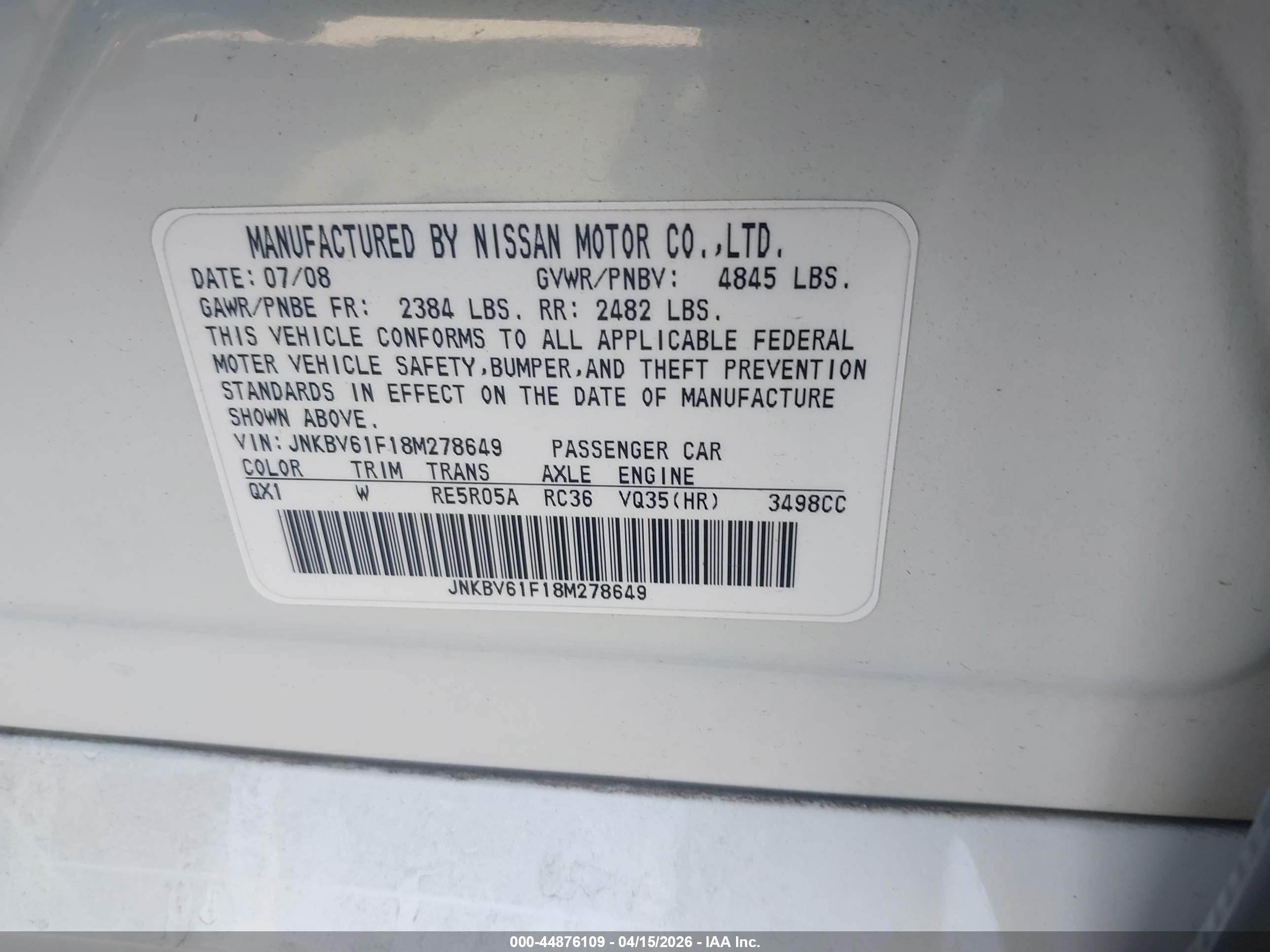 INFINITI G35X image 9