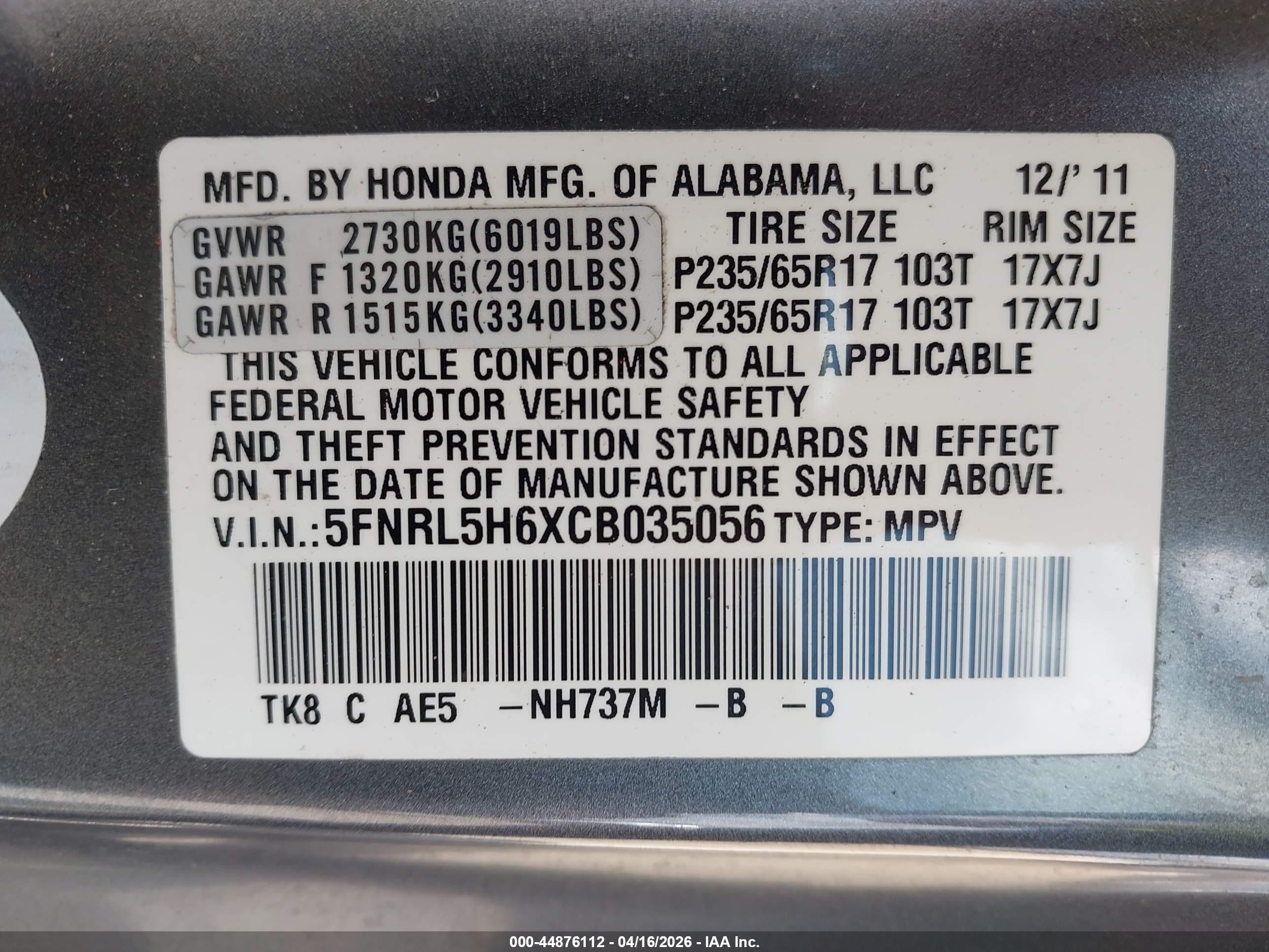 HONDA ODYSSEY image 9