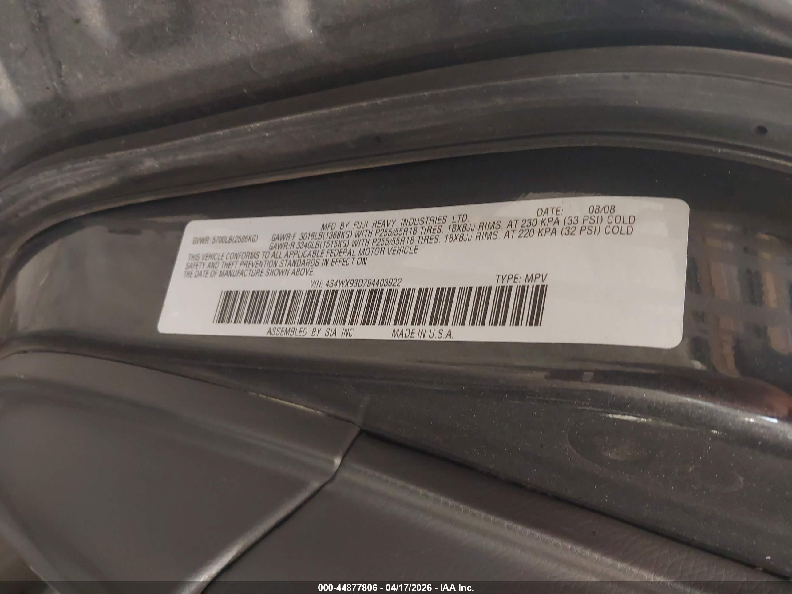 SUBARU TRIBECA image 9