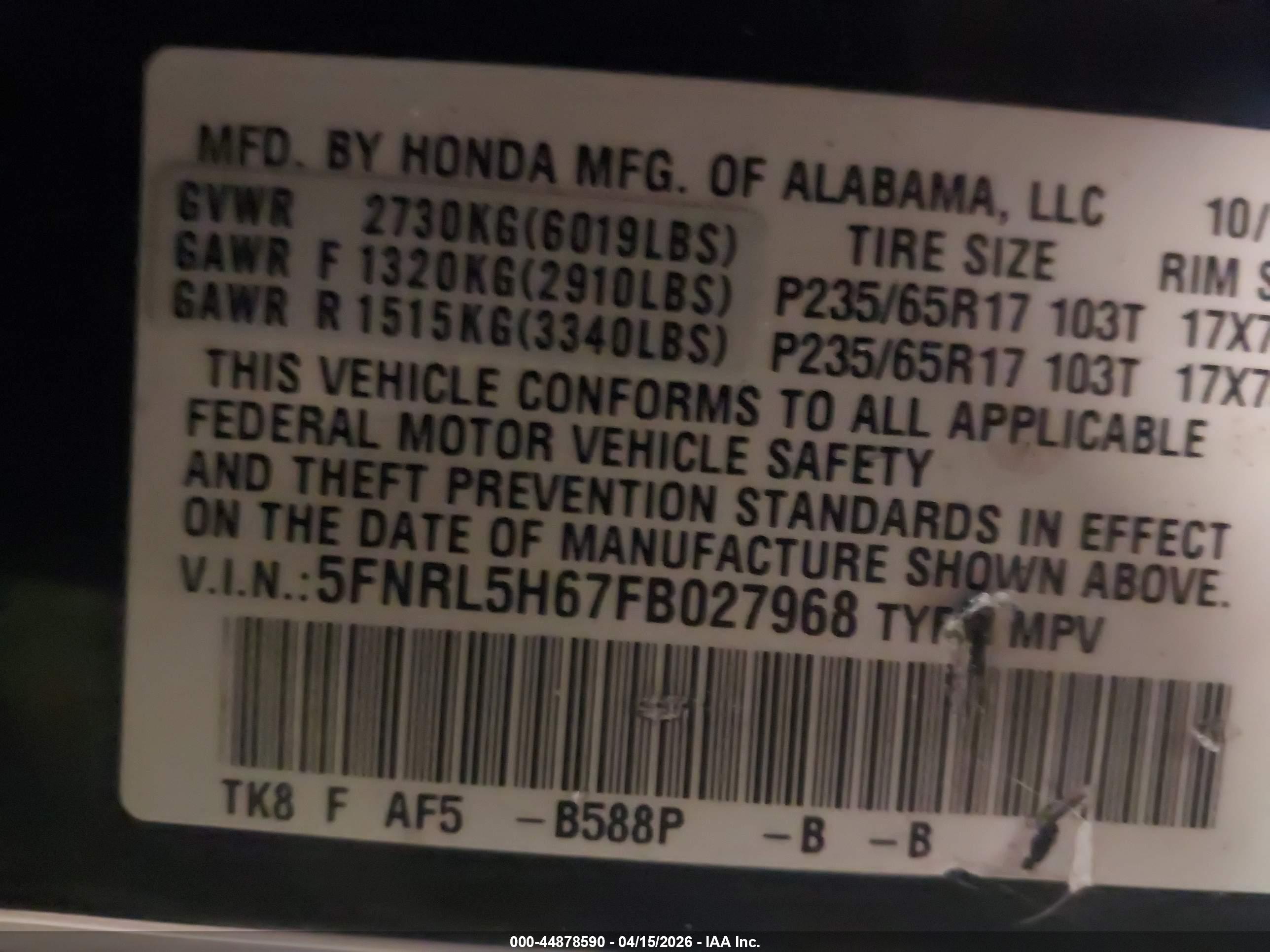 HONDA ODYSSEY image 9
