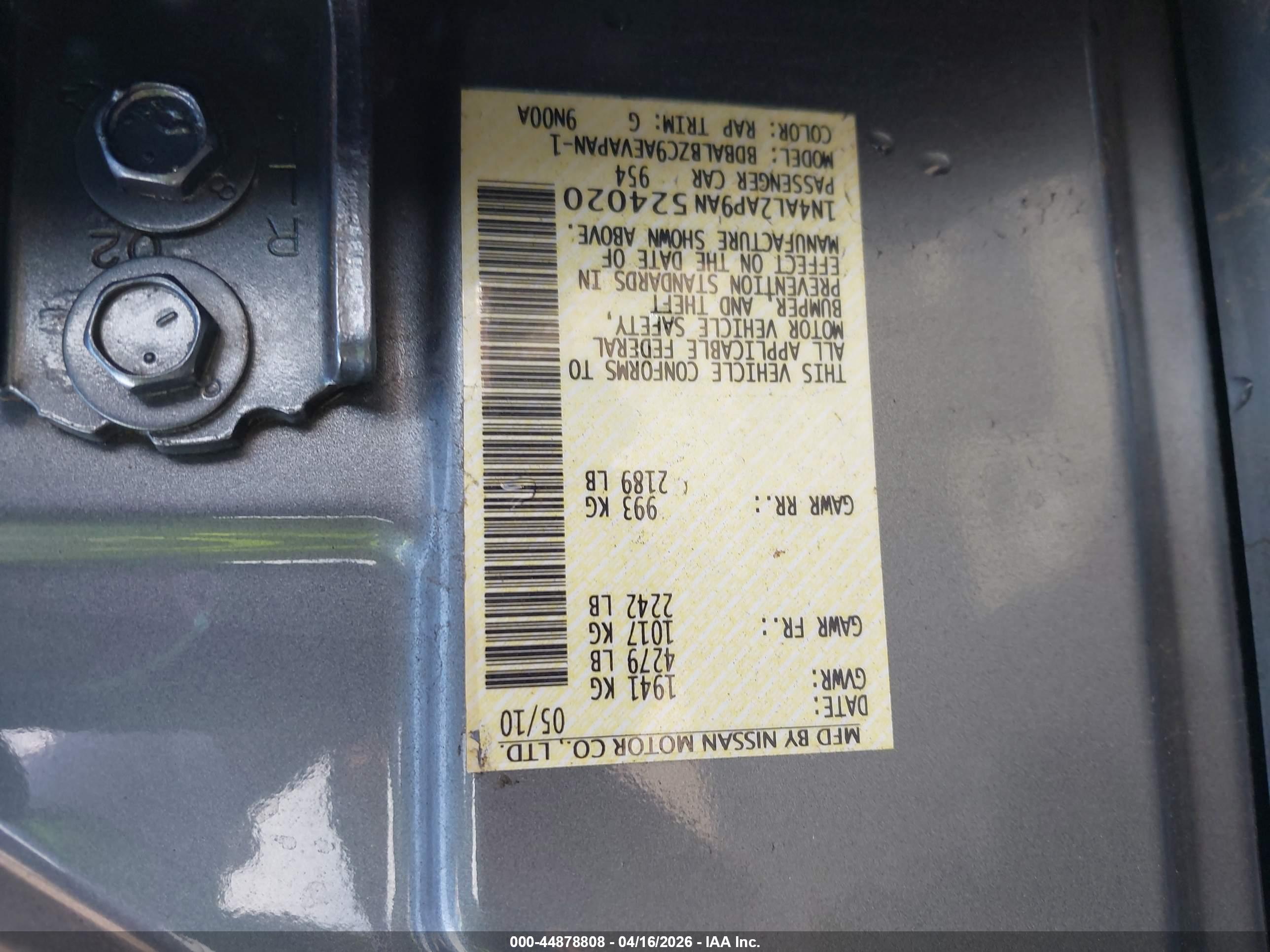 NISSAN ALTIMA image 9
