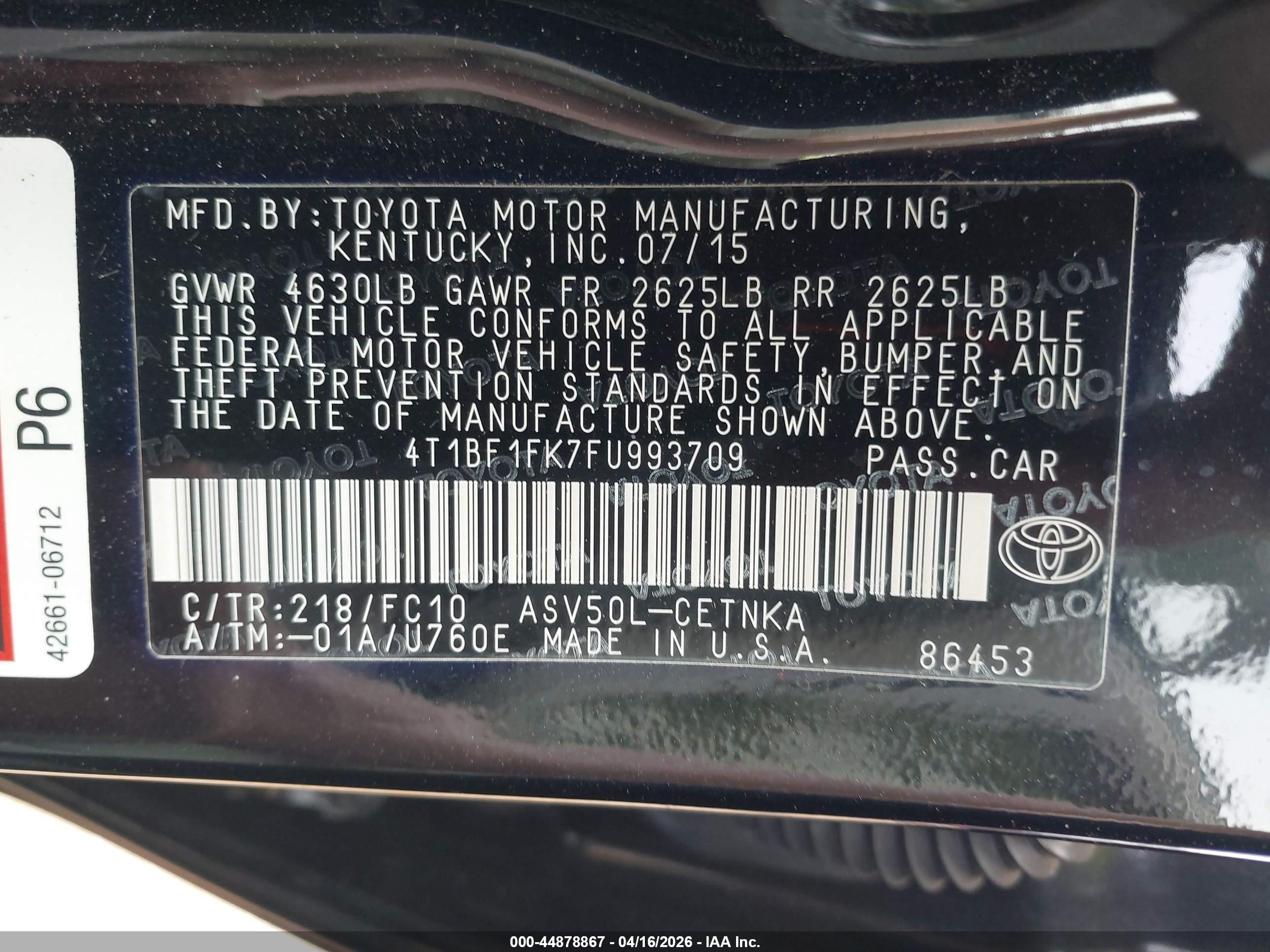 TOYOTA CAMRY image 9
