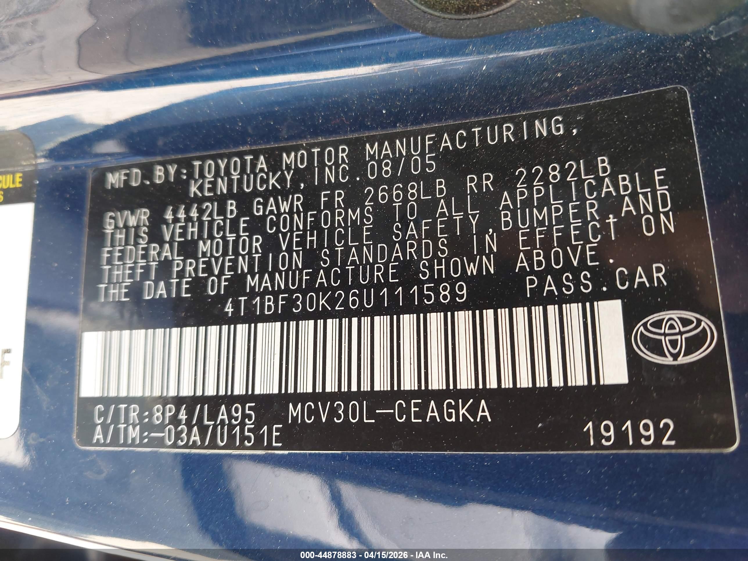 TOYOTA CAMRY image 9