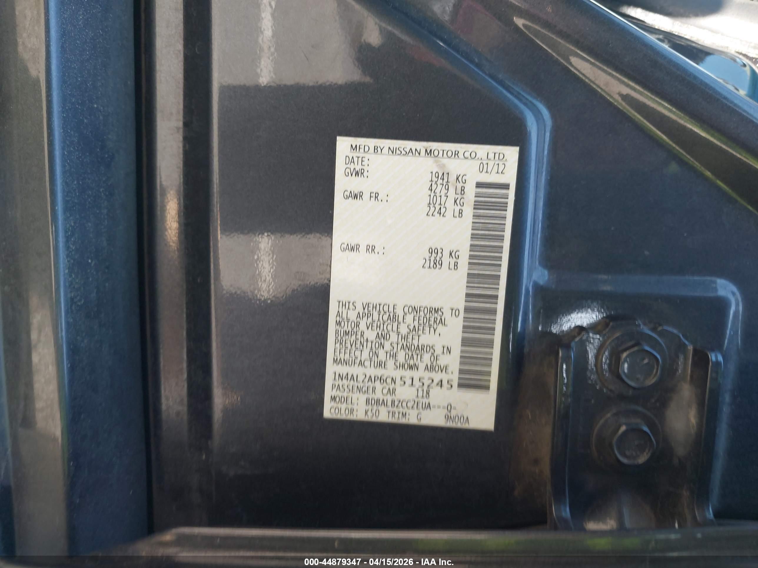 NISSAN ALTIMA image 9