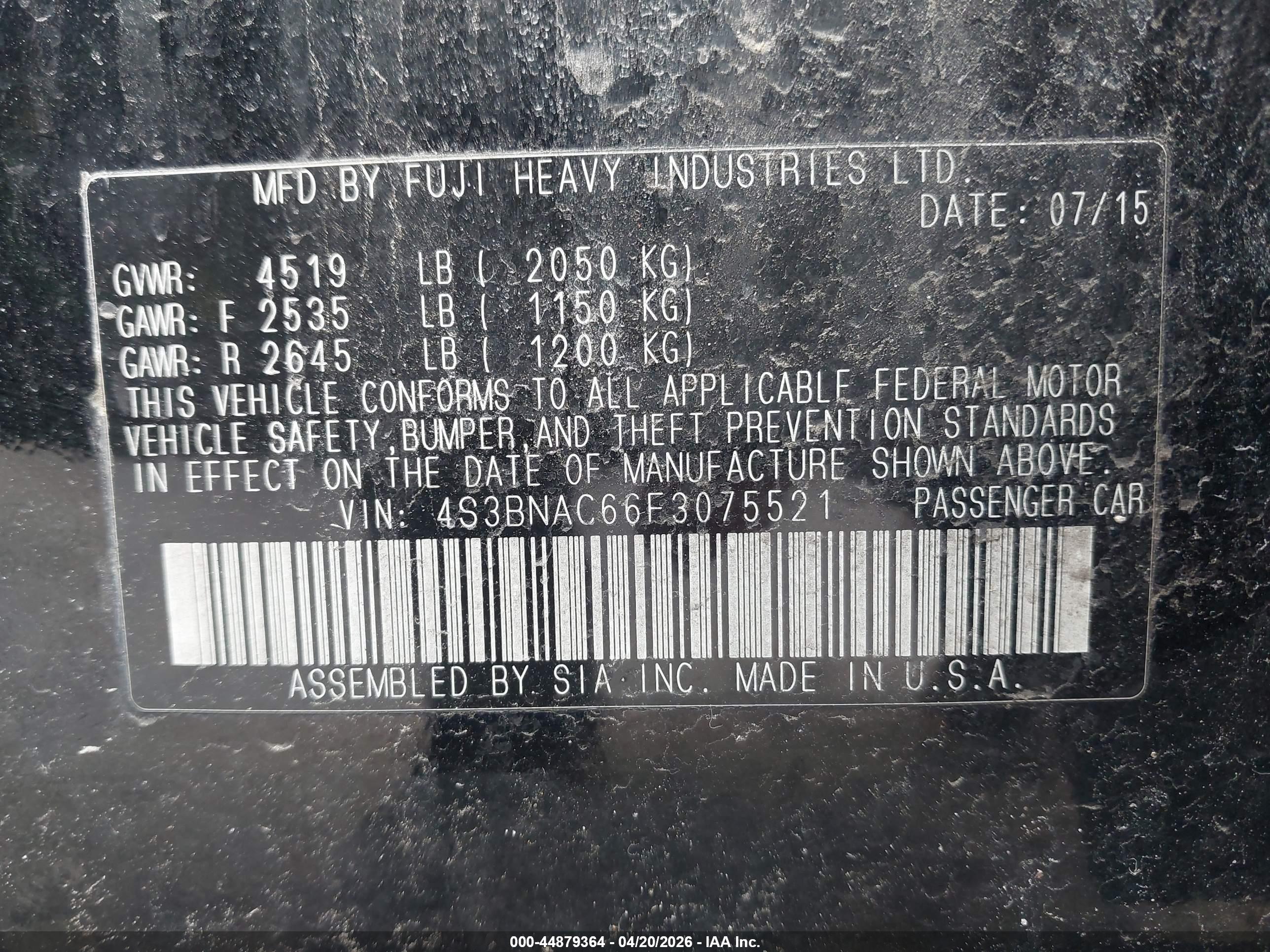SUBARU LEGACY image 9