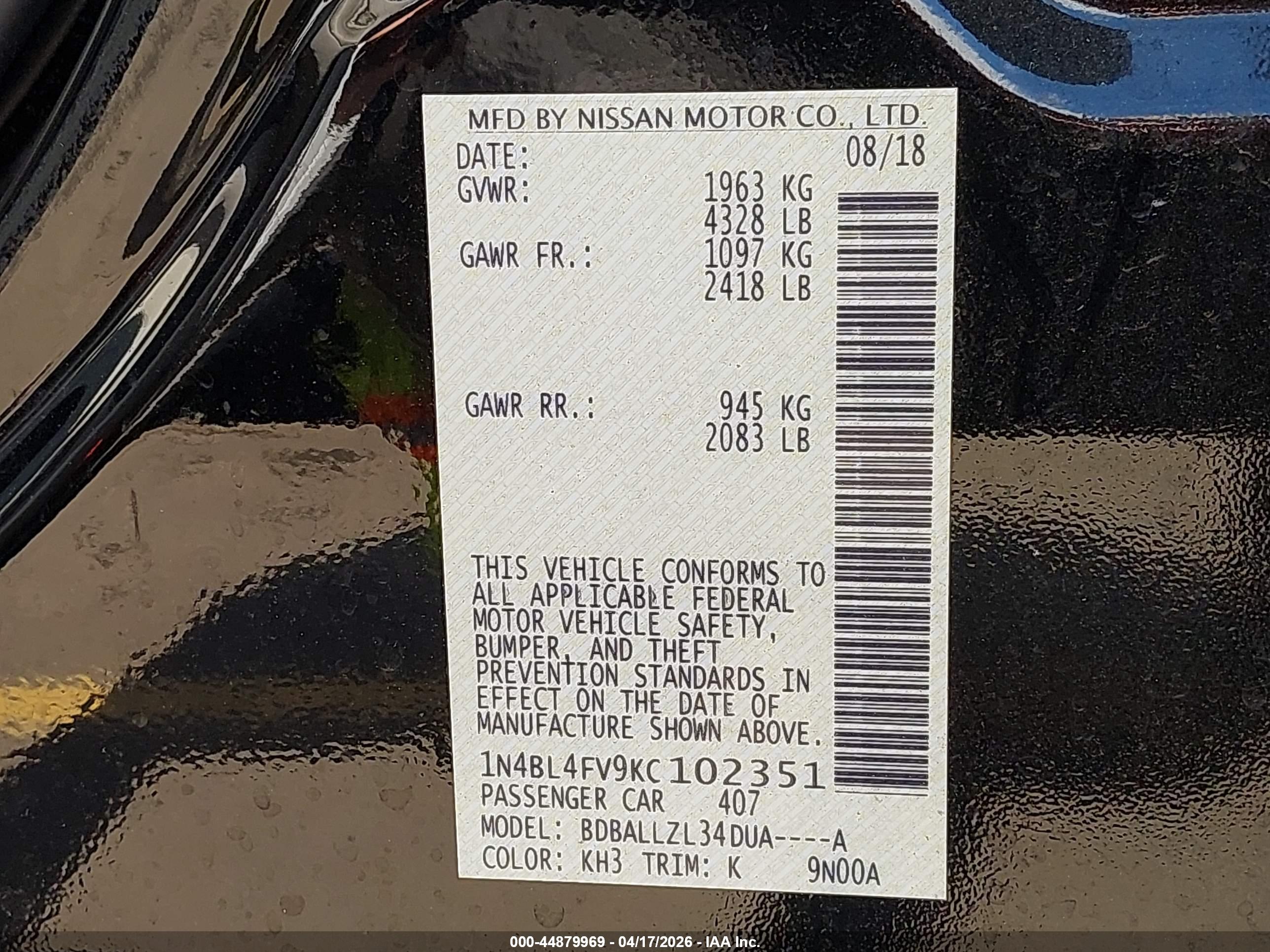 NISSAN ALTIMA image 9