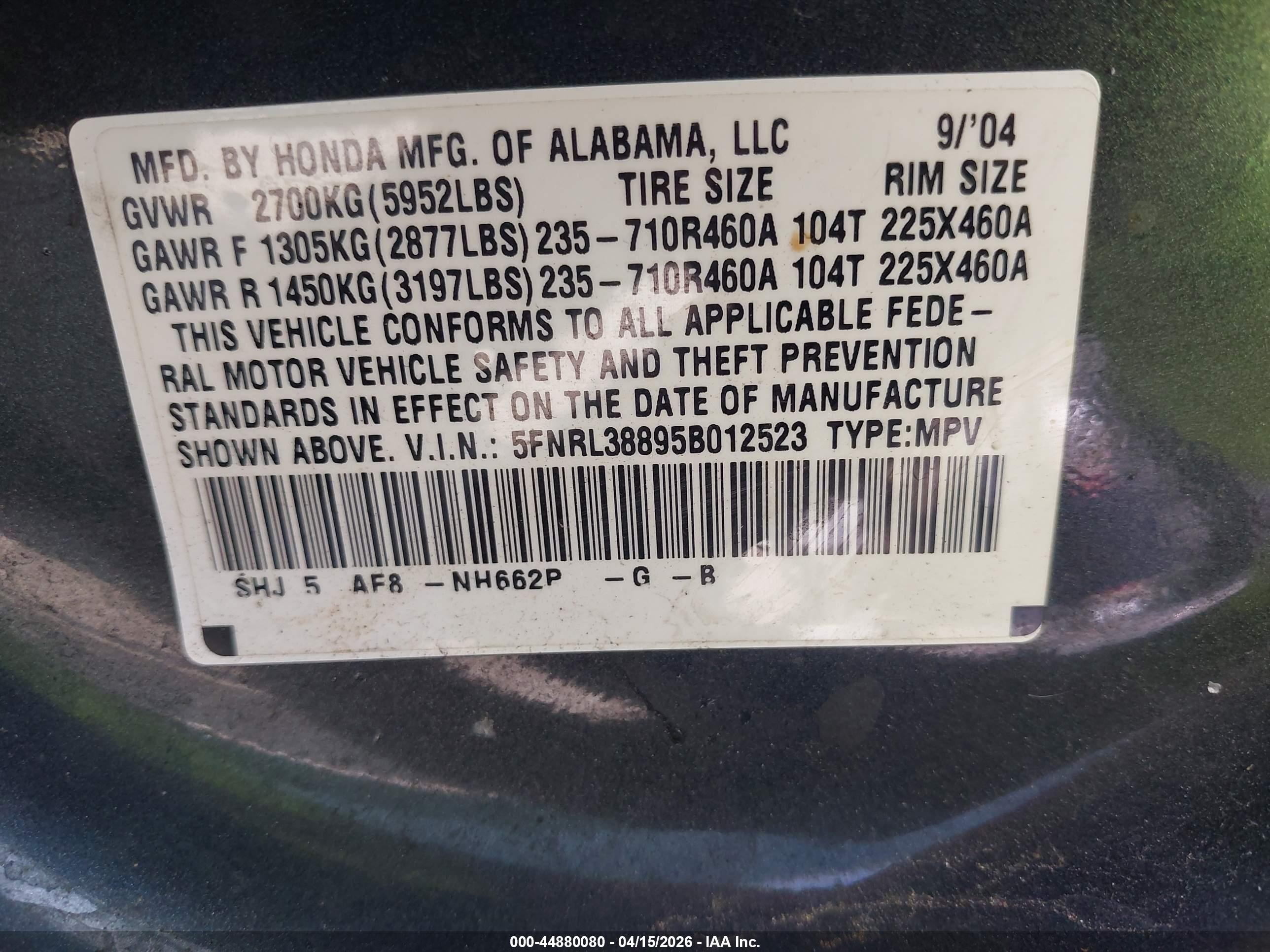 HONDA ODYSSEY image 9
