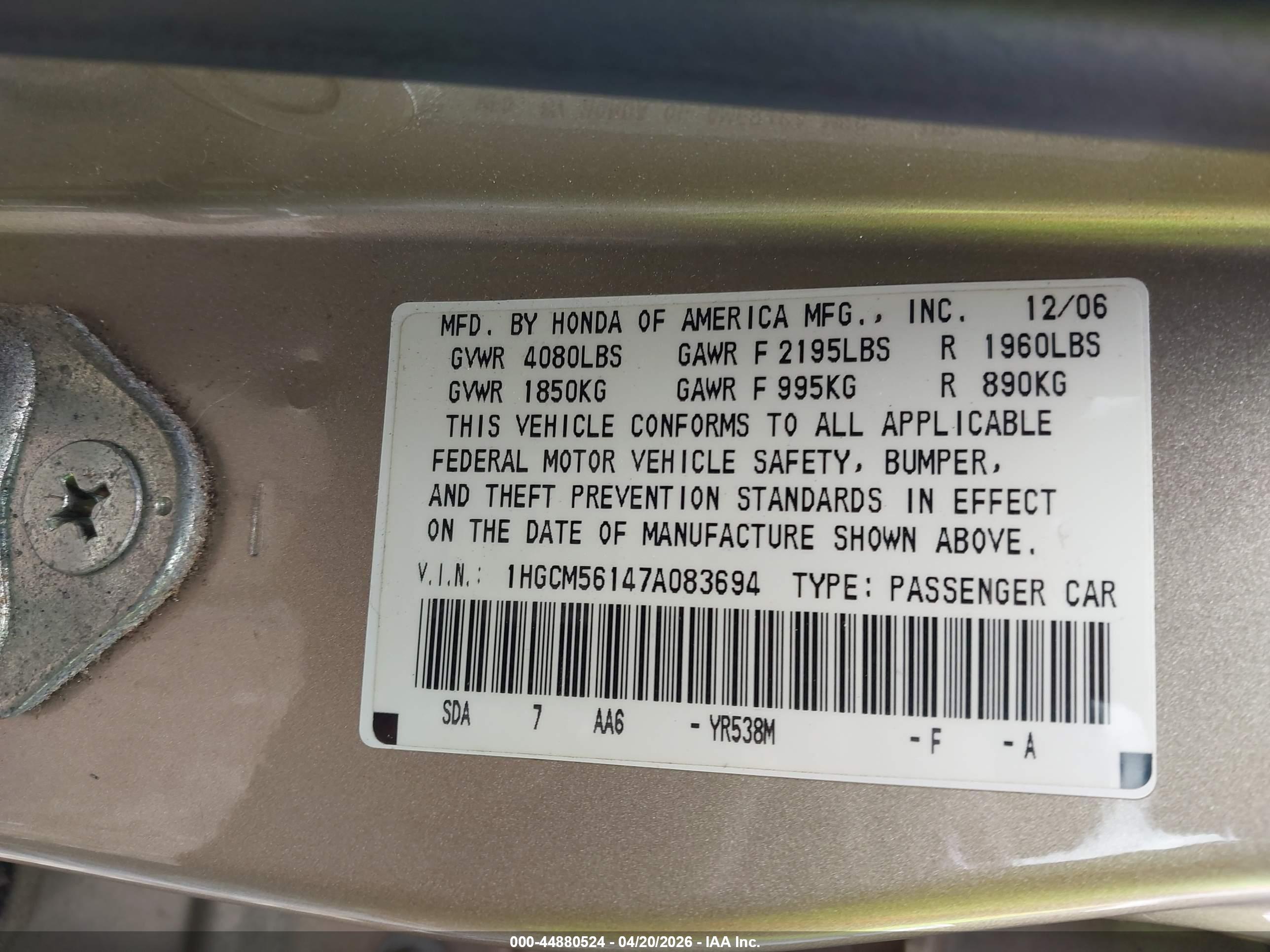 HONDA ACCORD image 9