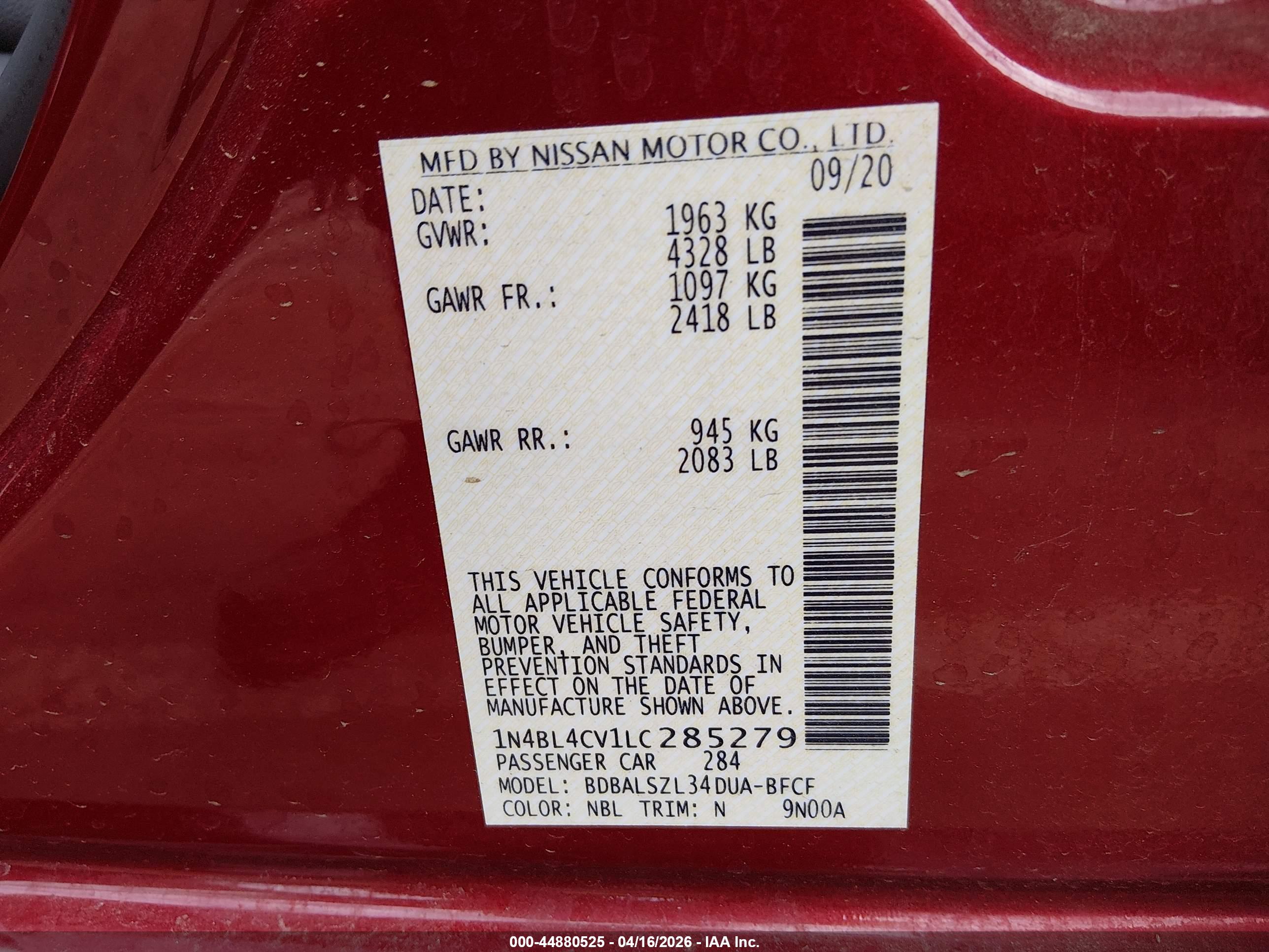 NISSAN ALTIMA image 9