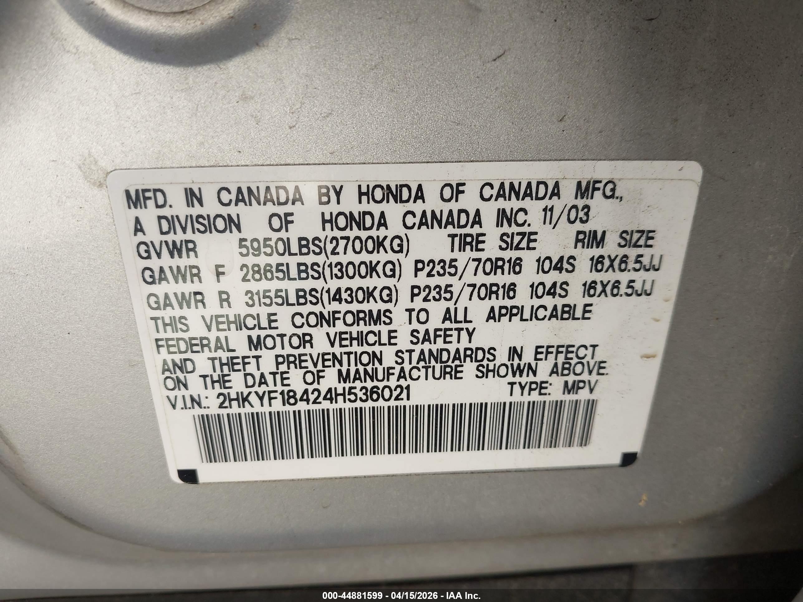 HONDA PILOT image 9