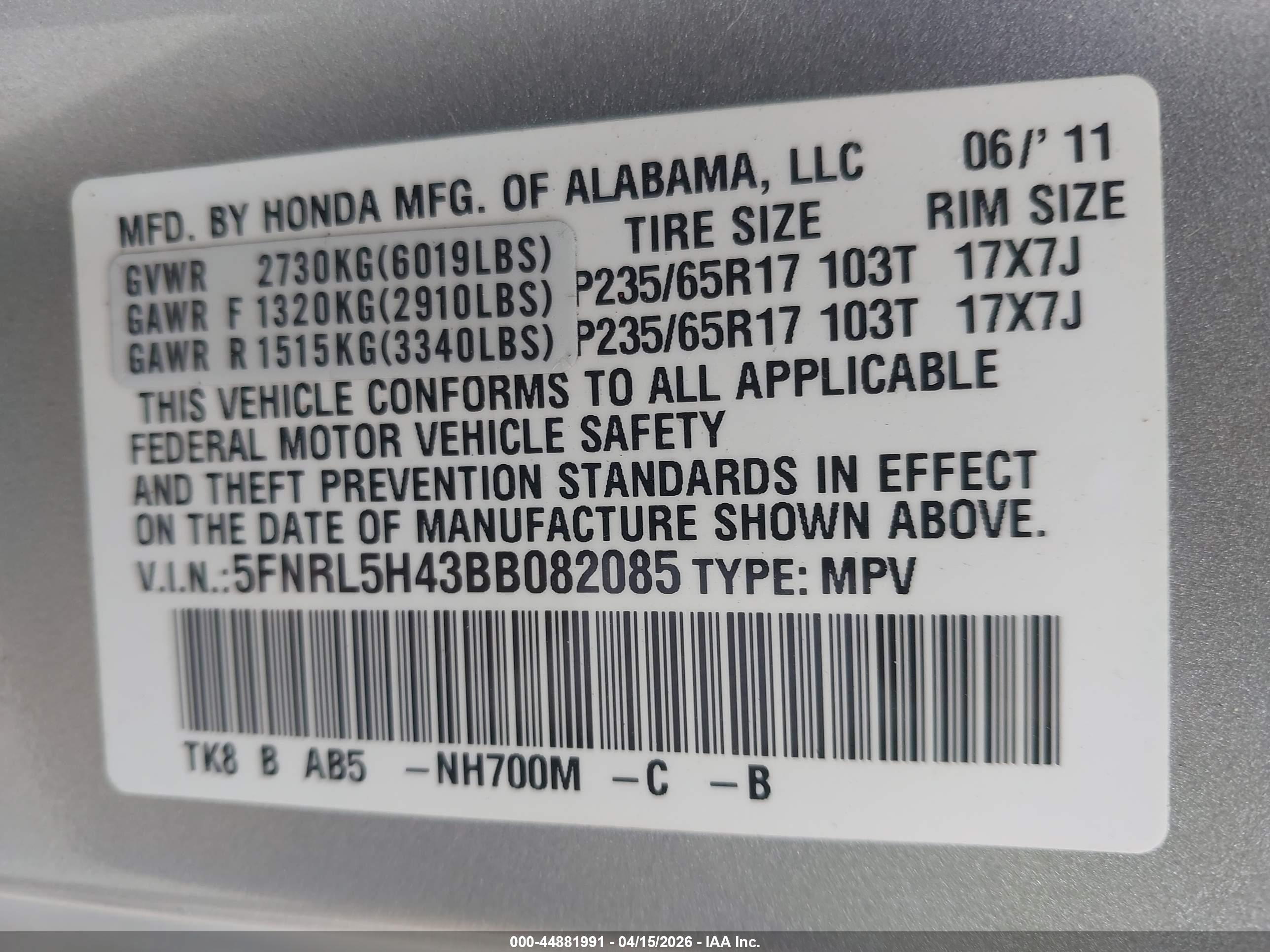 HONDA ODYSSEY image 9
