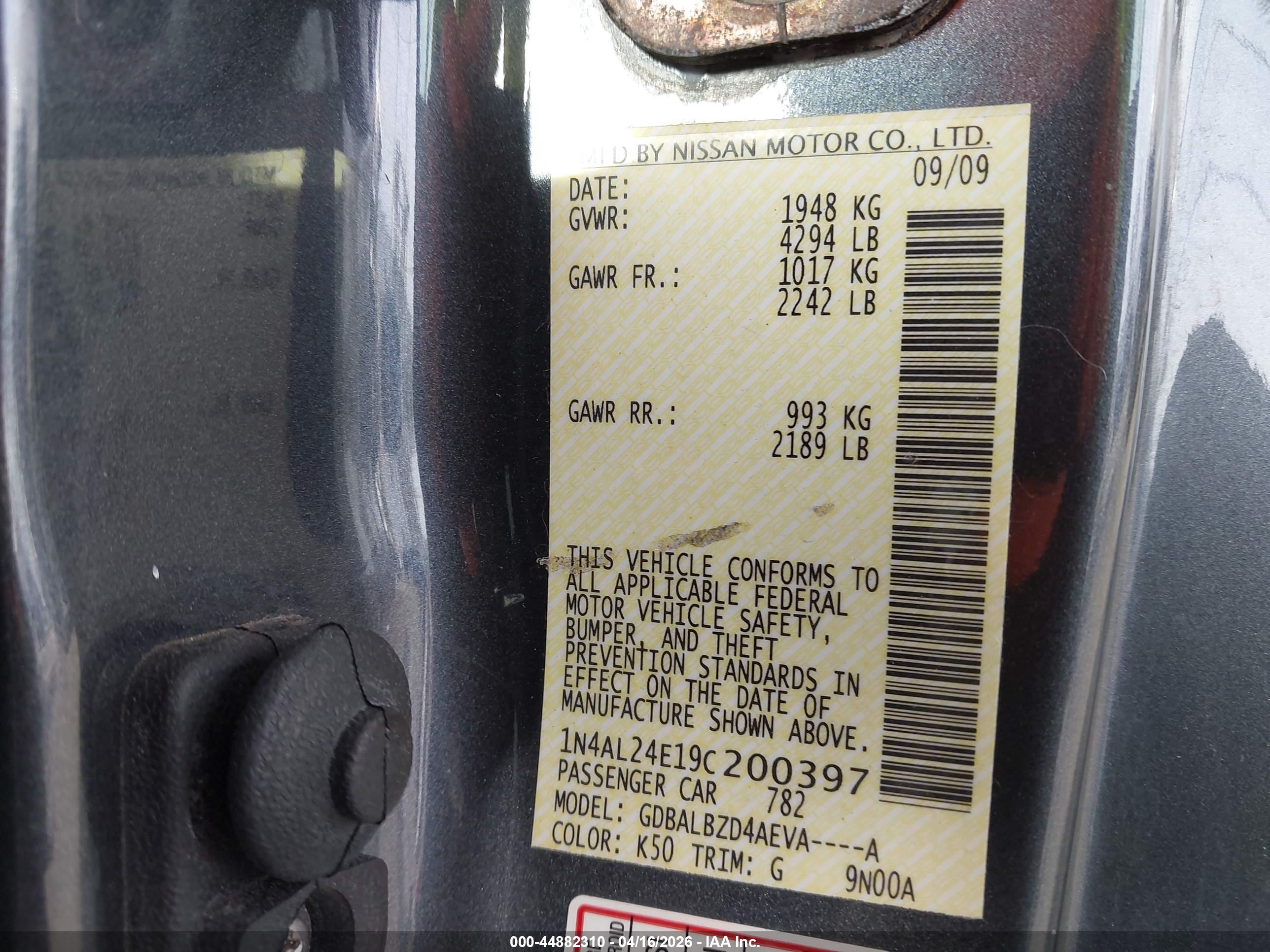 NISSAN ALTIMA image 9