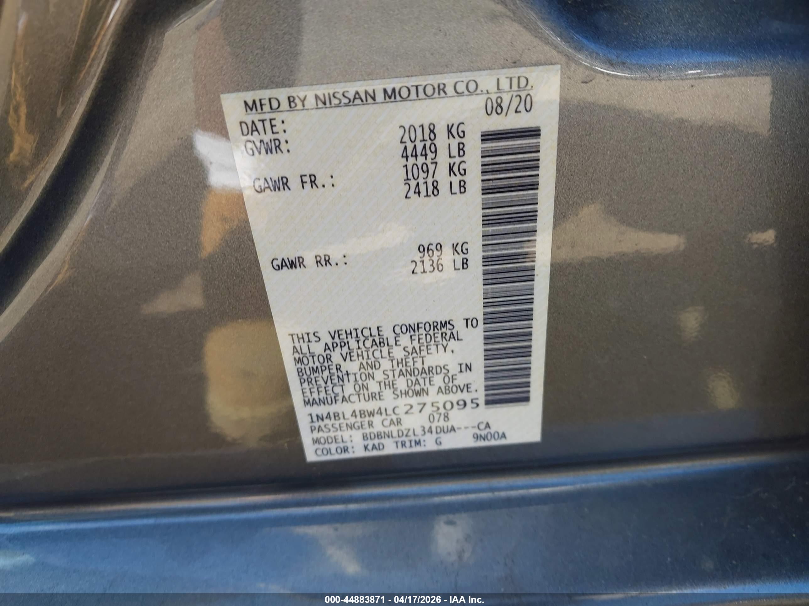 NISSAN ALTIMA image 9