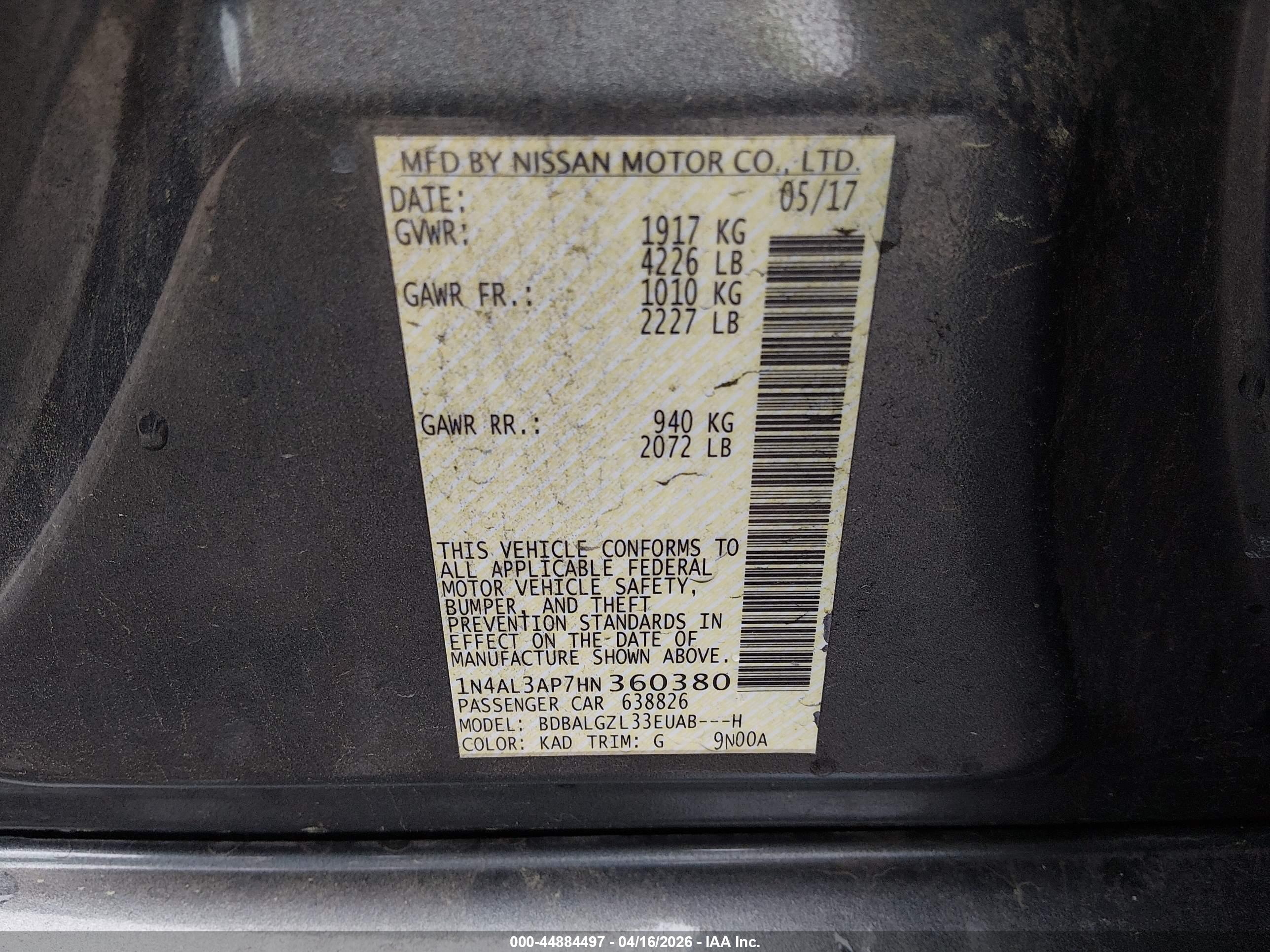 NISSAN ALTIMA image 9