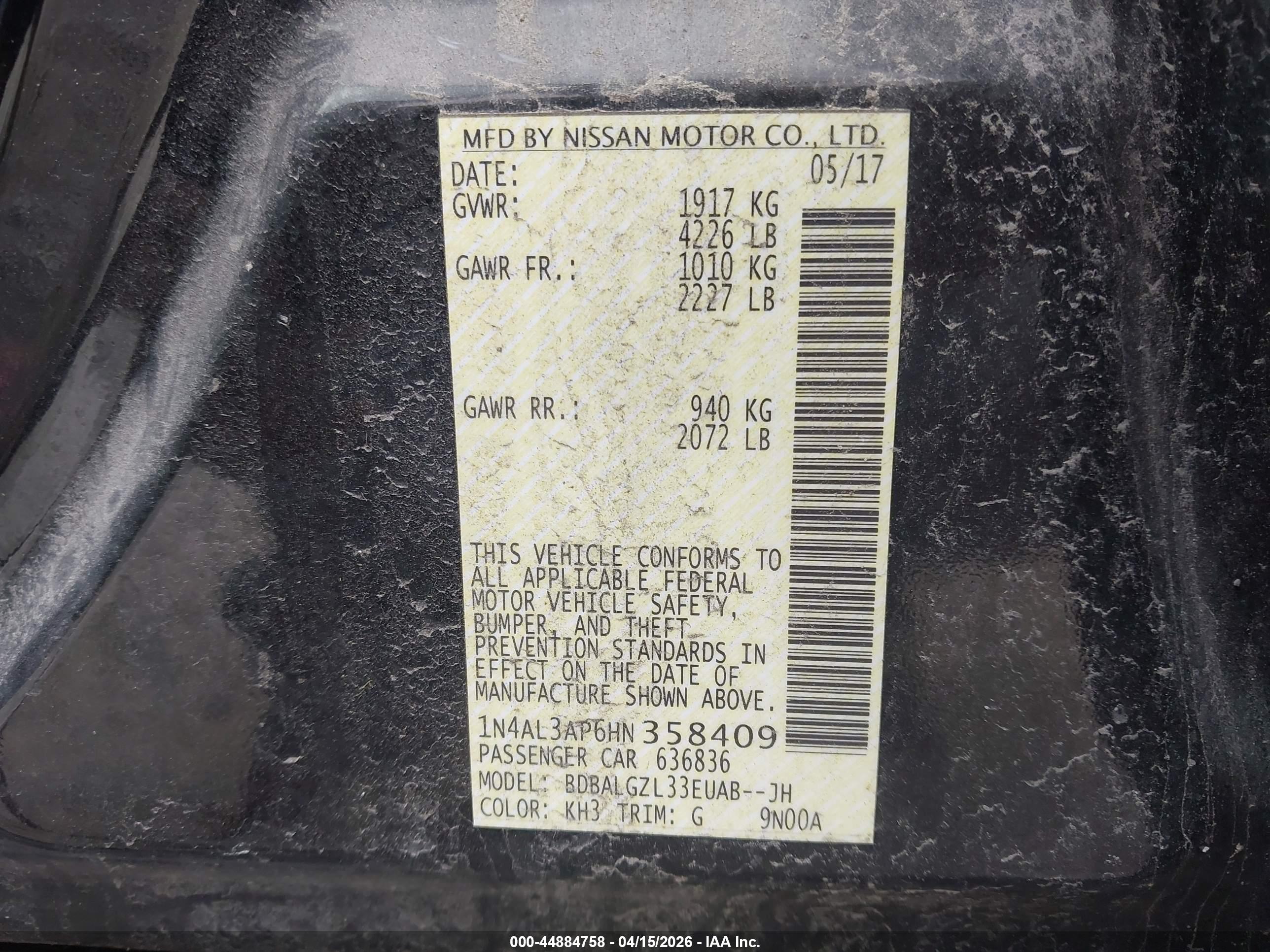 NISSAN ALTIMA image 9