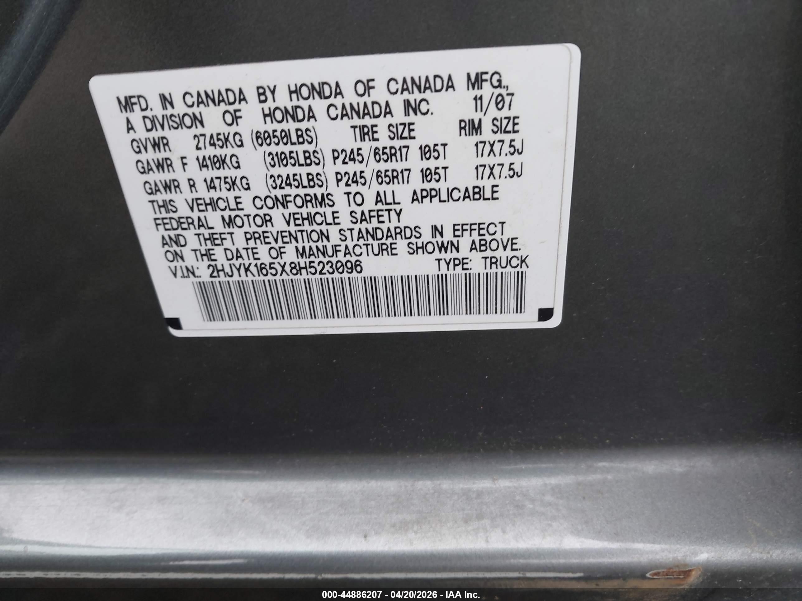 HONDA RIDGELINE image 9