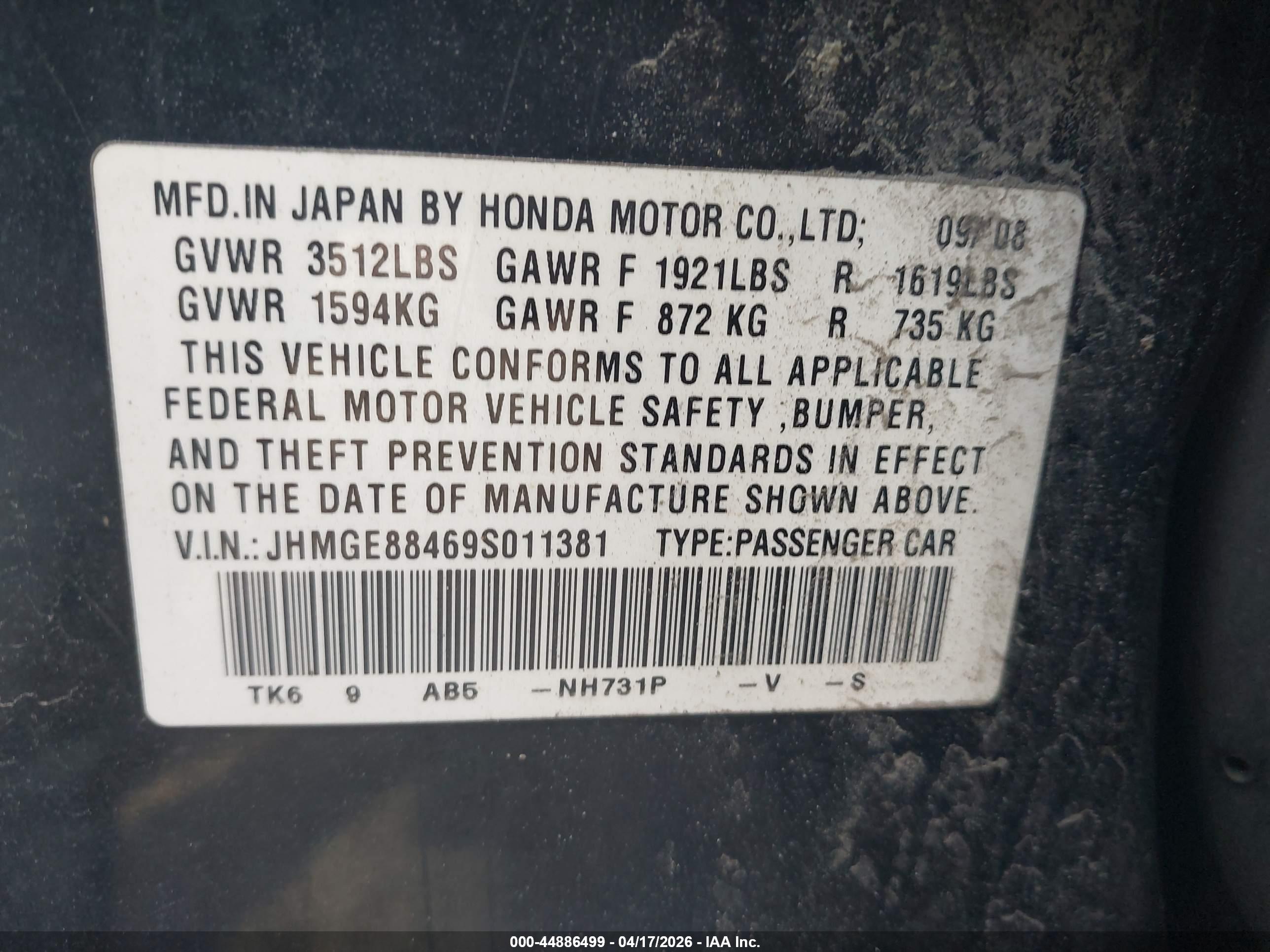 HONDA FIT image 9
