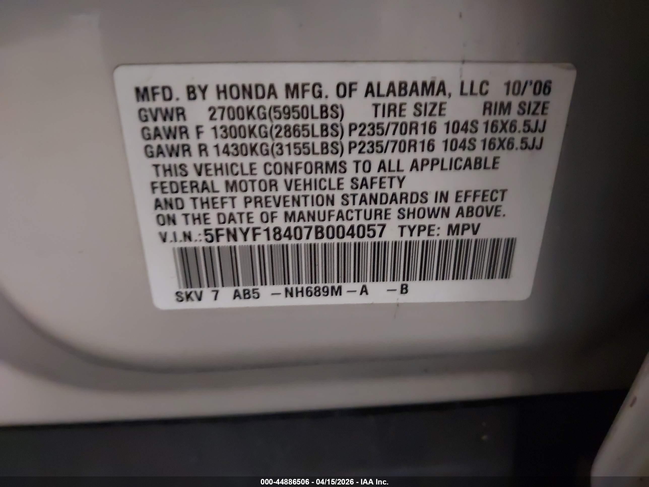 HONDA PILOT image 9