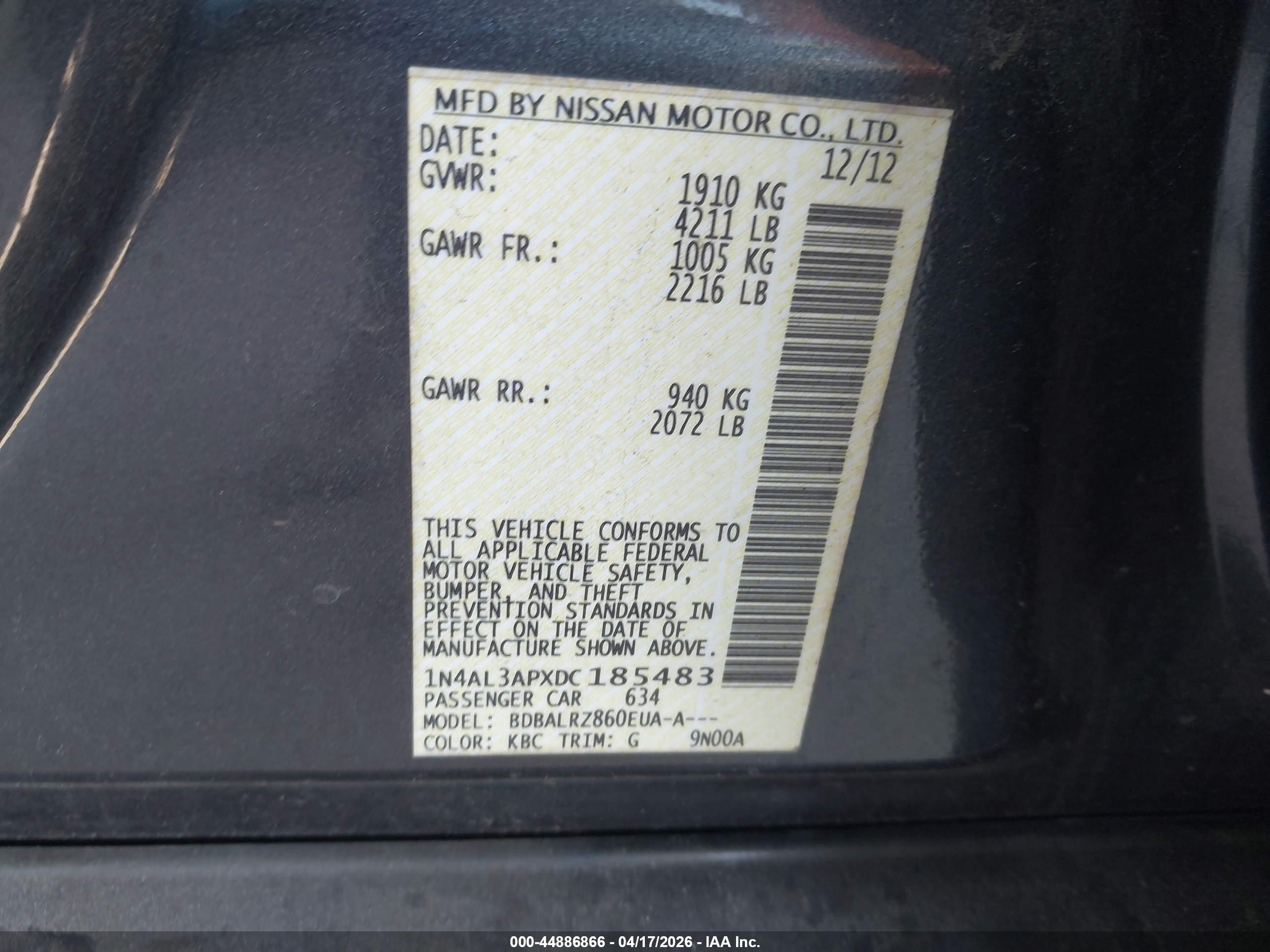 NISSAN ALTIMA image 9