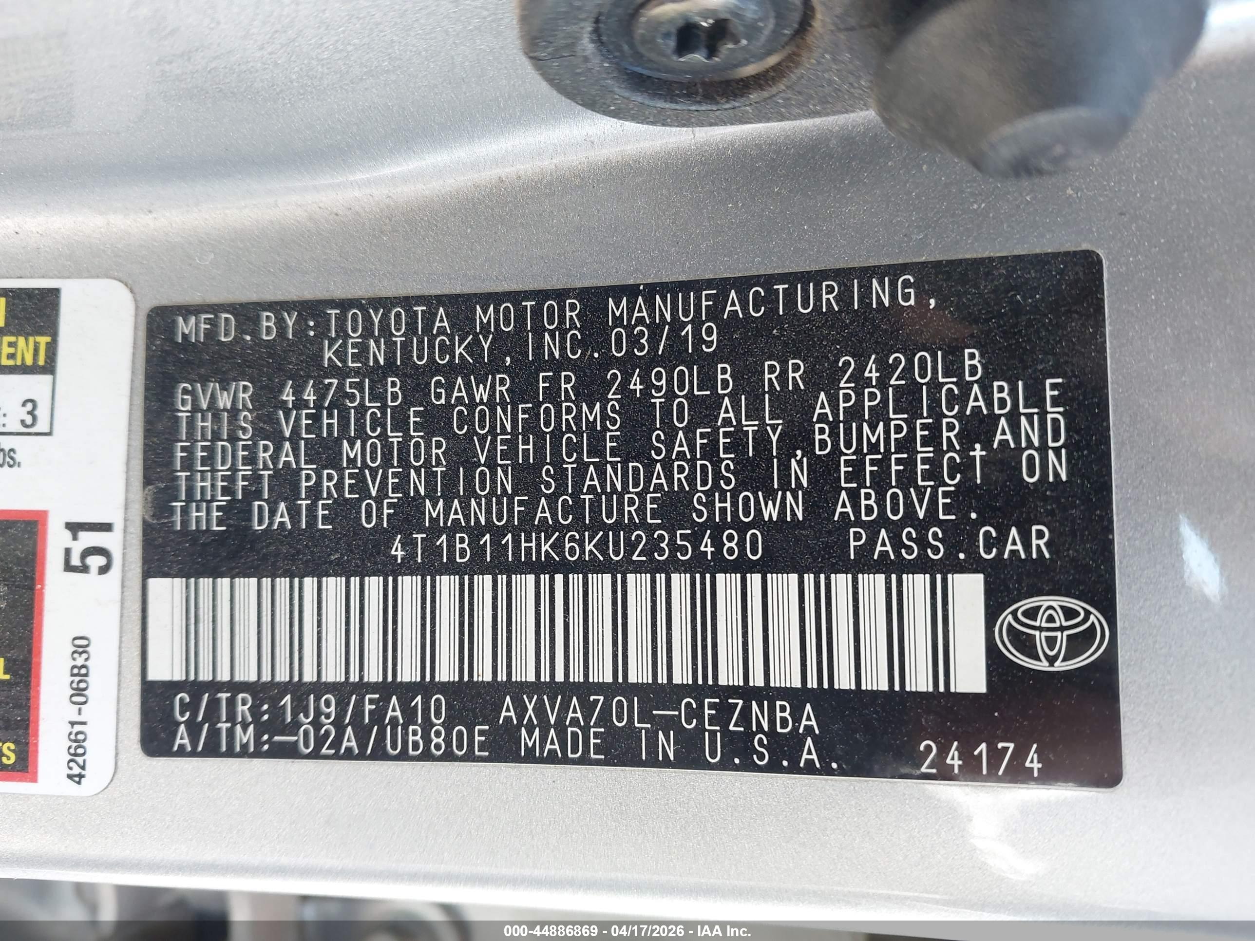 TOYOTA CAMRY image 9