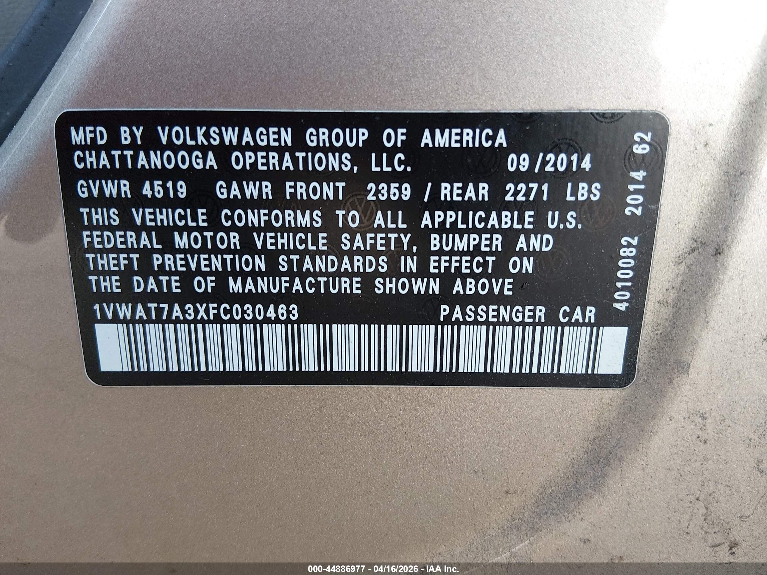 VOLKSWAGEN PASSAT image 9