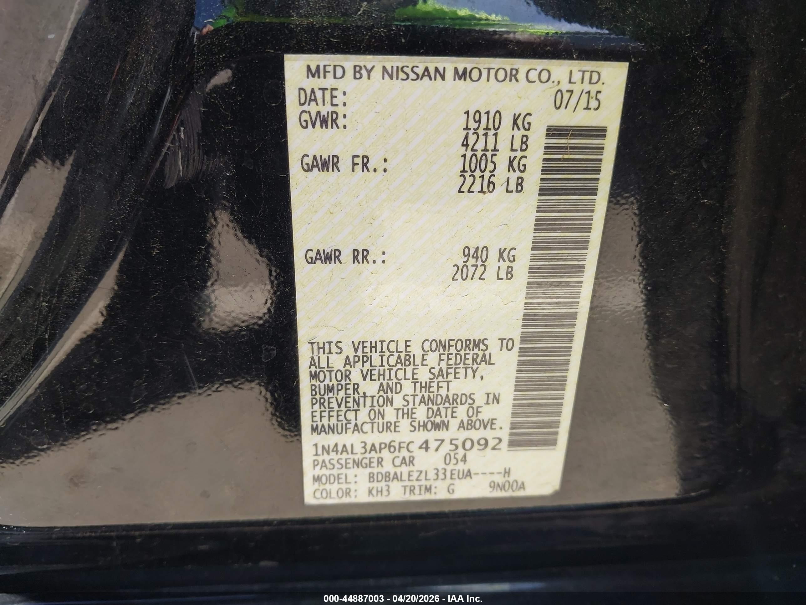 NISSAN ALTIMA image 9
