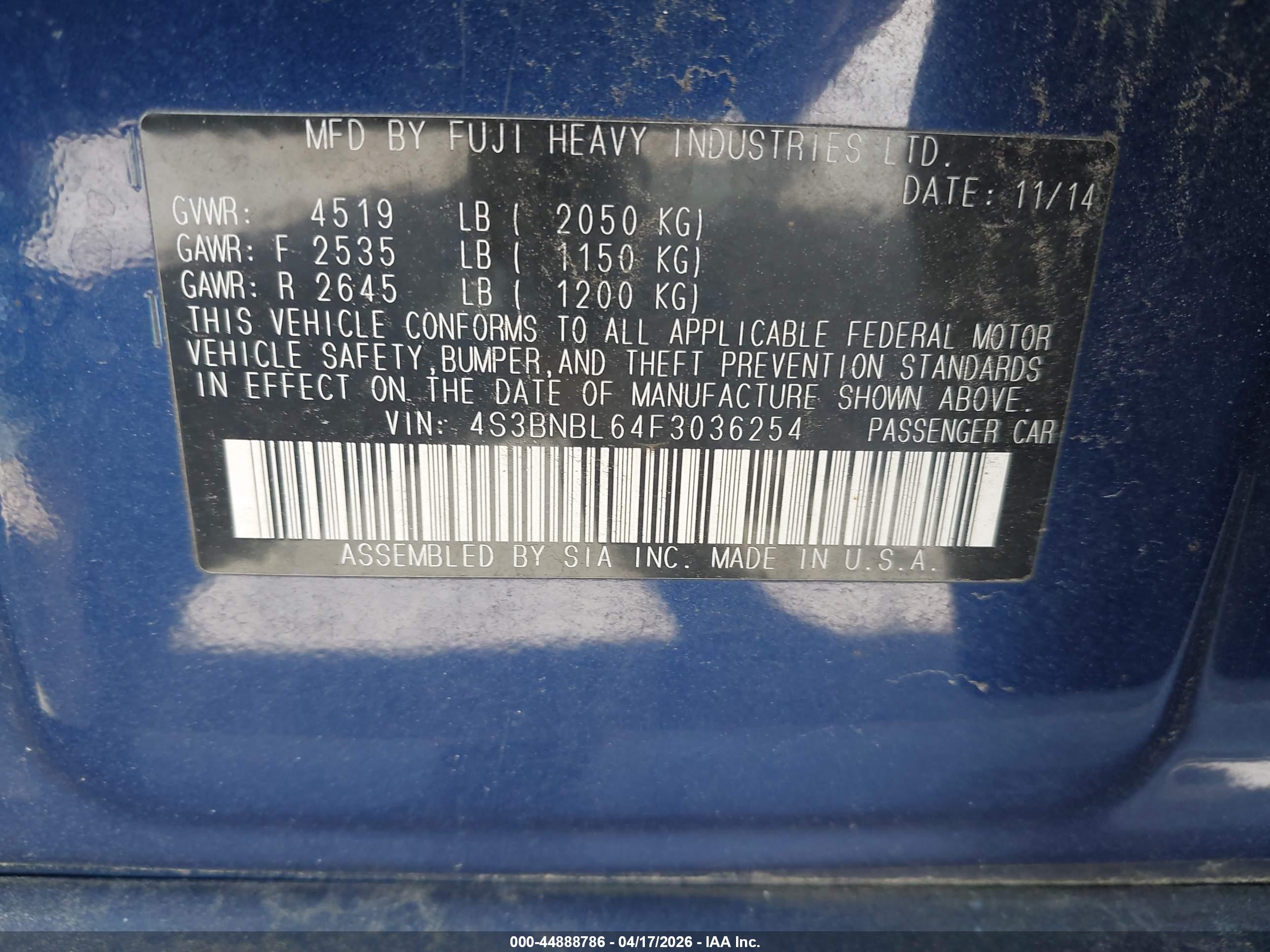 SUBARU LEGACY image 9