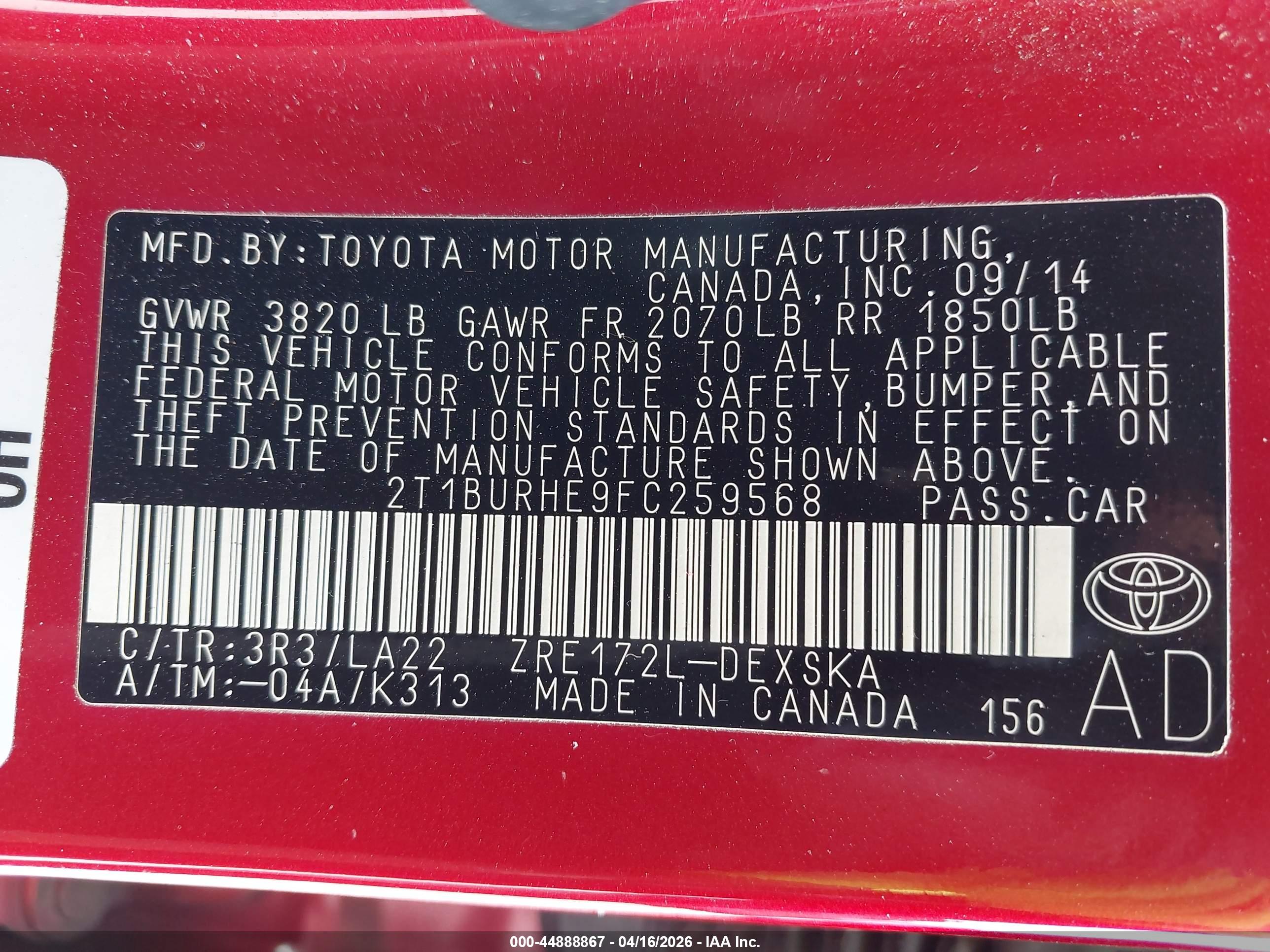 TOYOTA COROLLA image 9