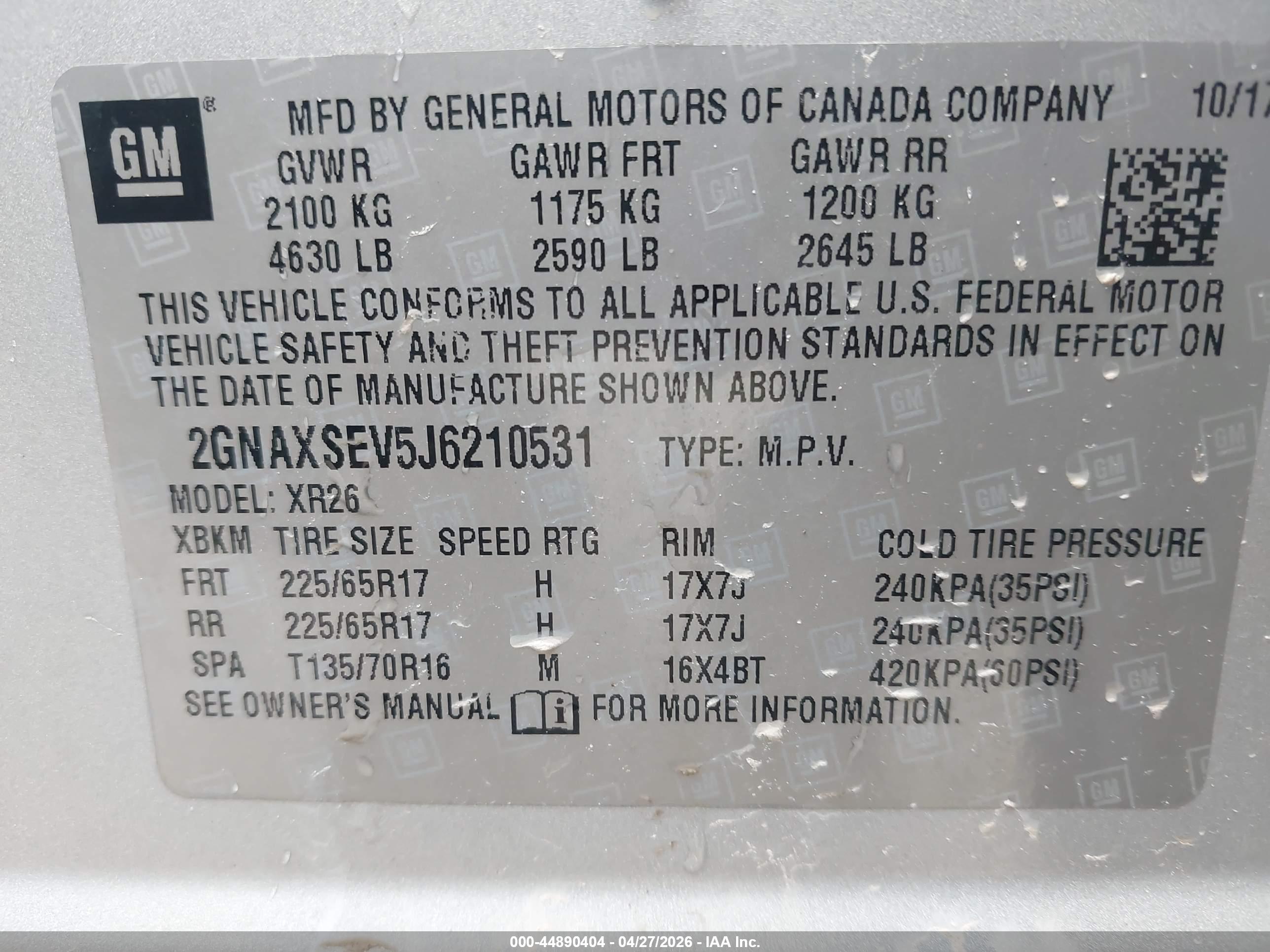 CHEVROLET EQUINOX image 9