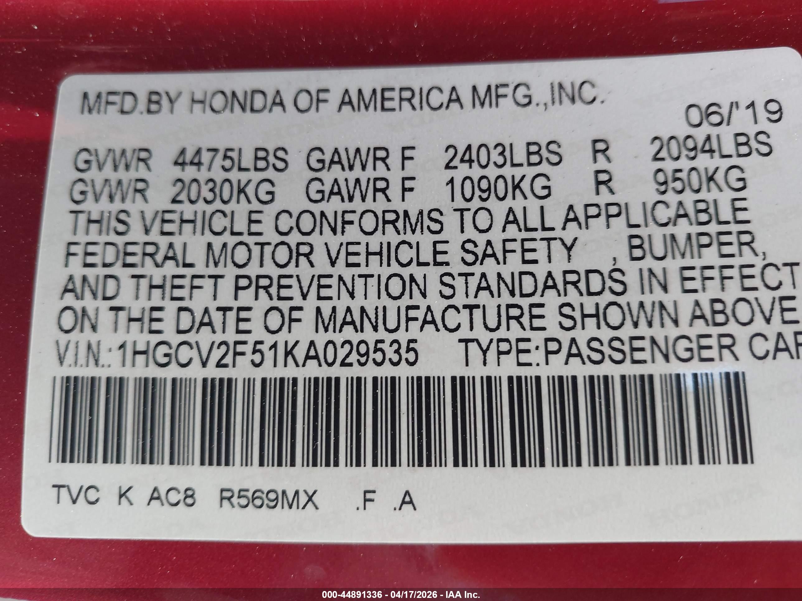 HONDA ACCORD image 9