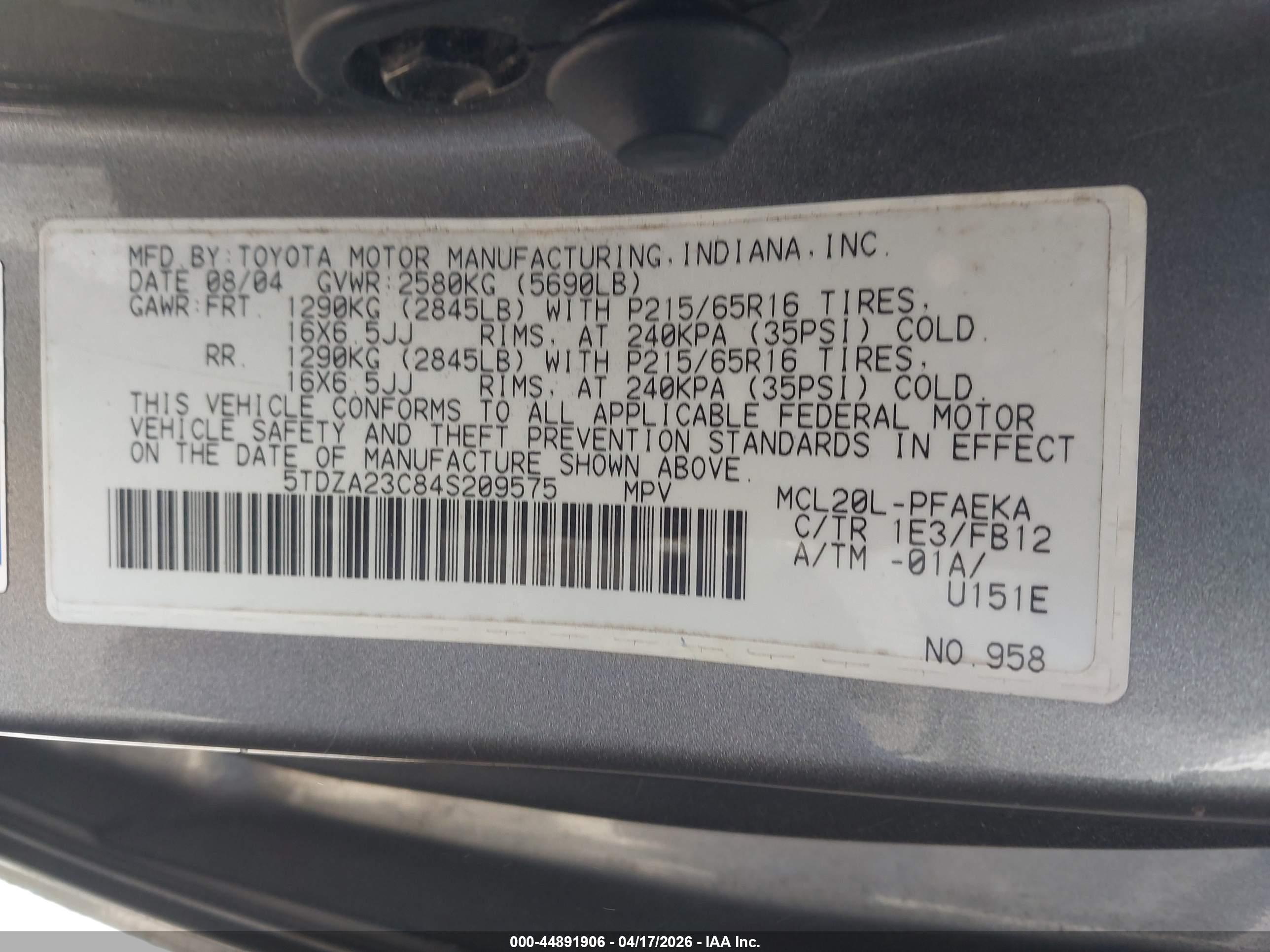 TOYOTA SIENNA image 9