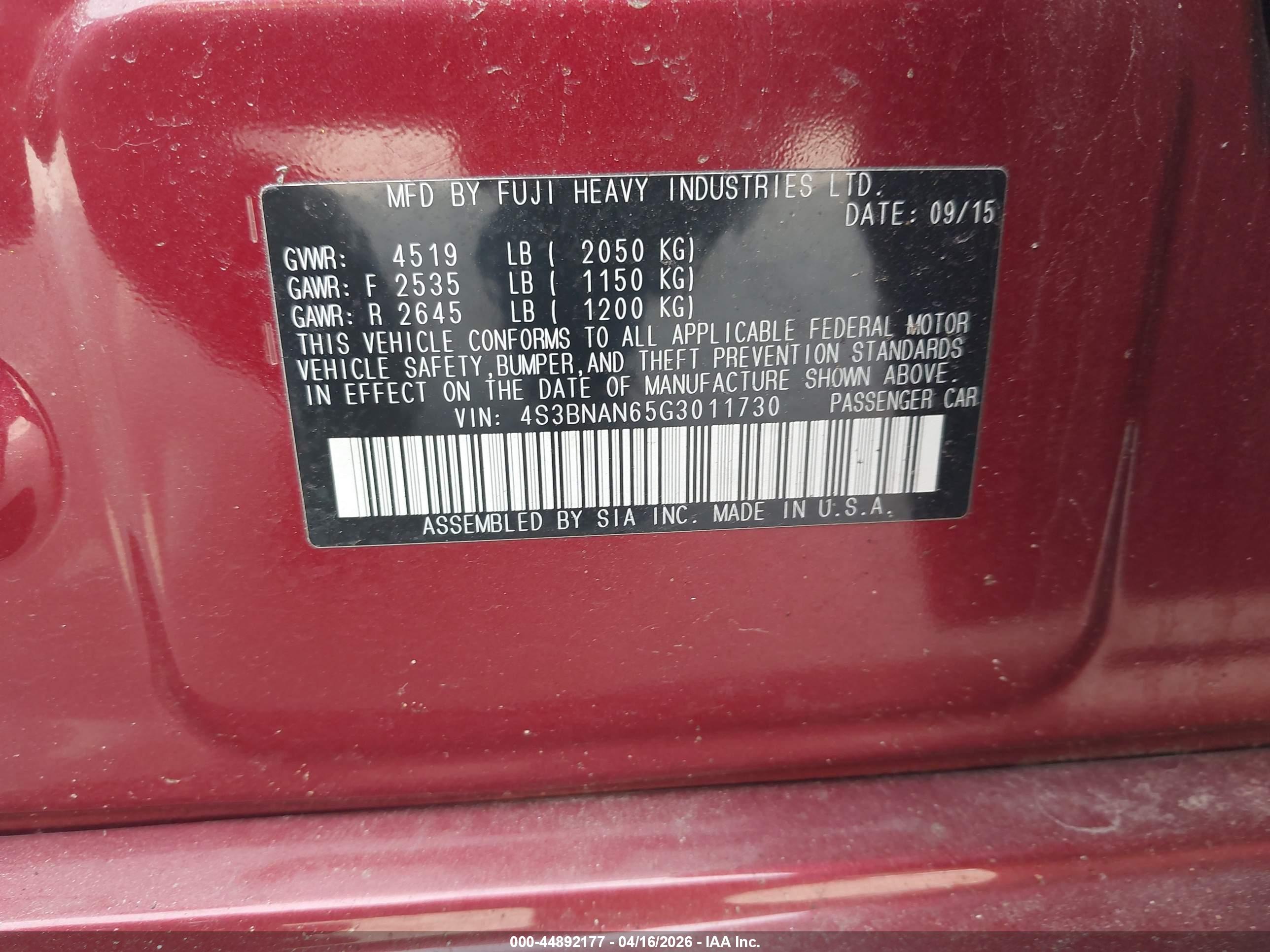 SUBARU LEGACY image 9