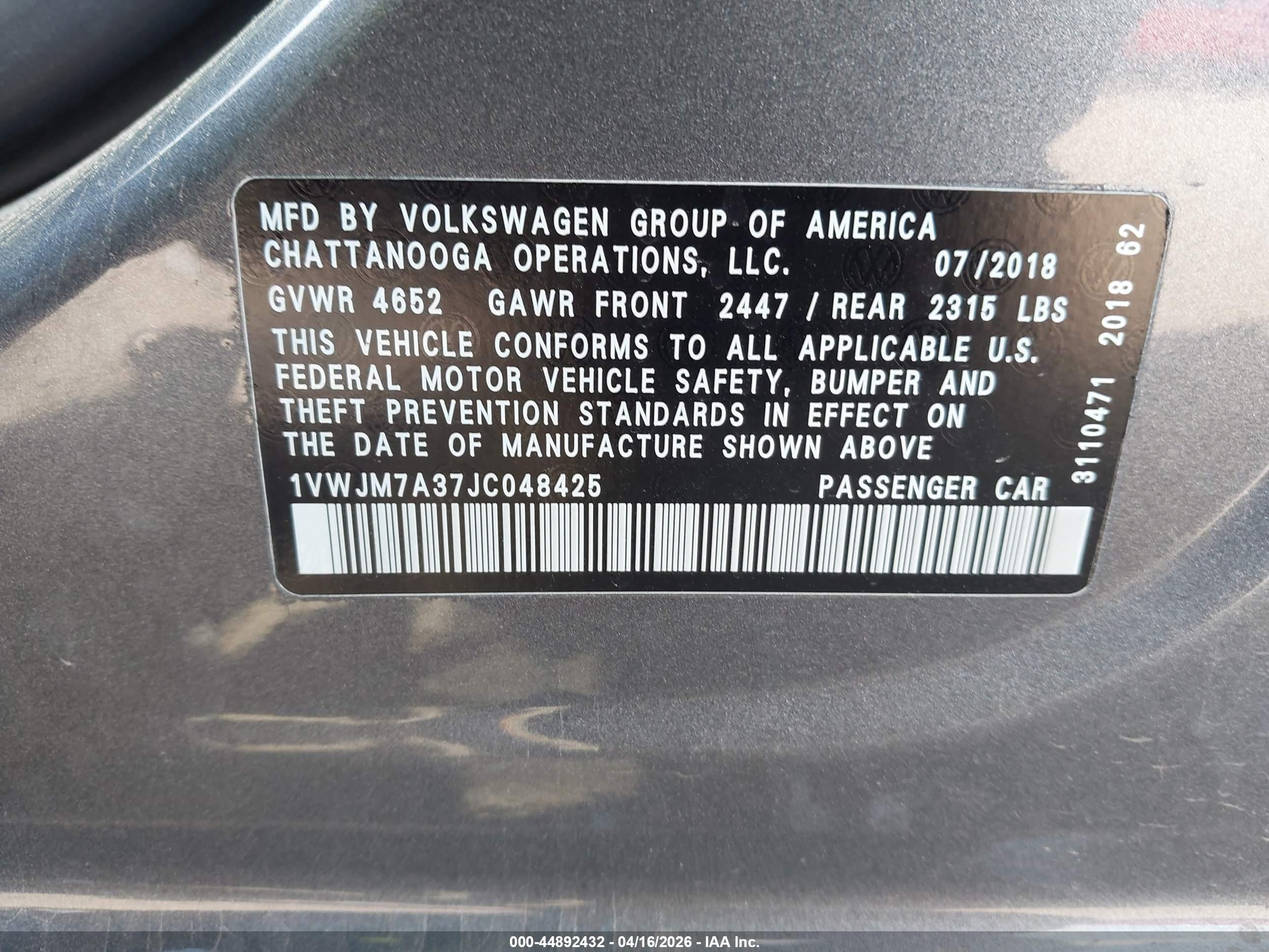 VOLKSWAGEN PASSAT image 9