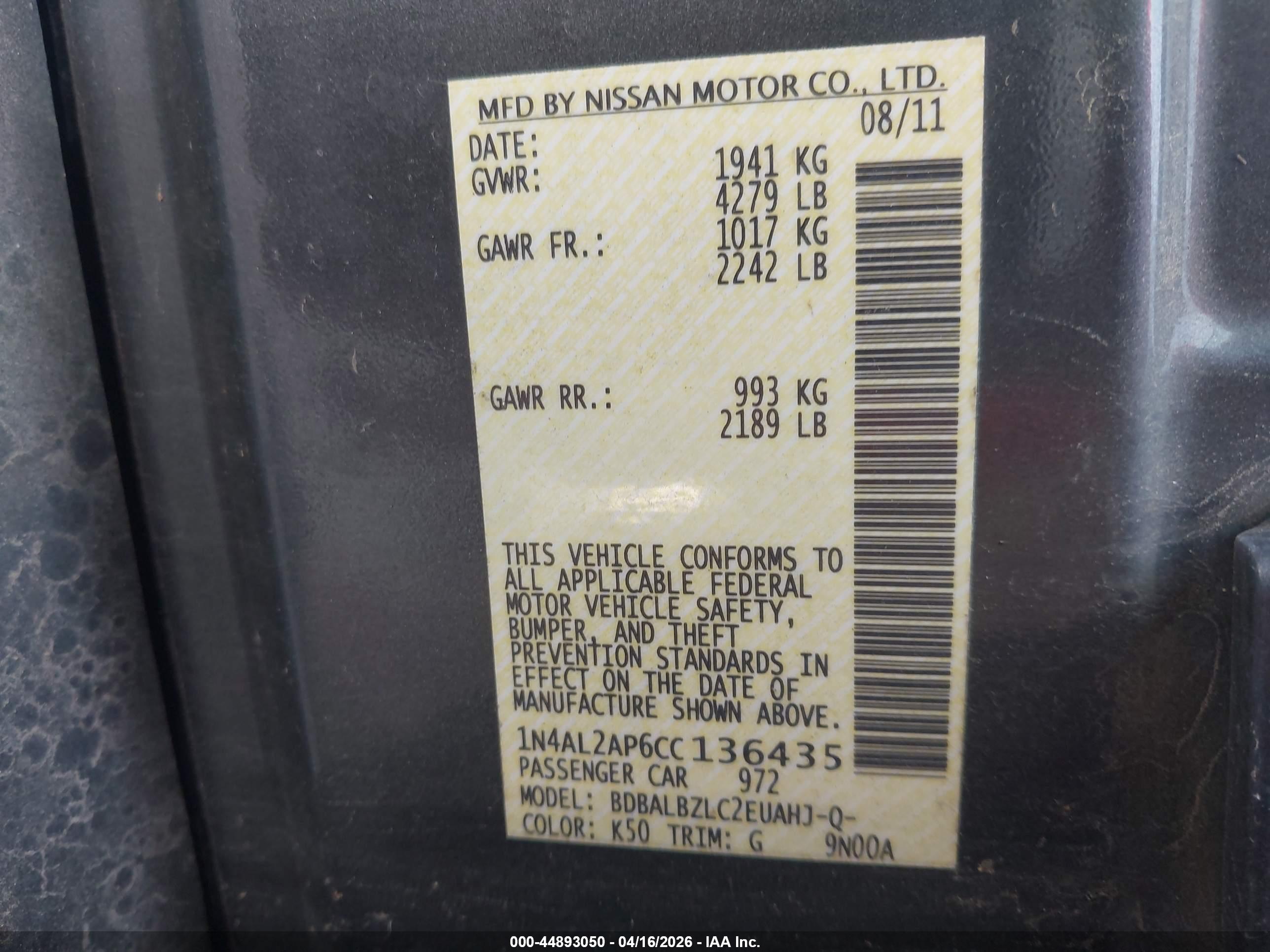 NISSAN ALTIMA image 9