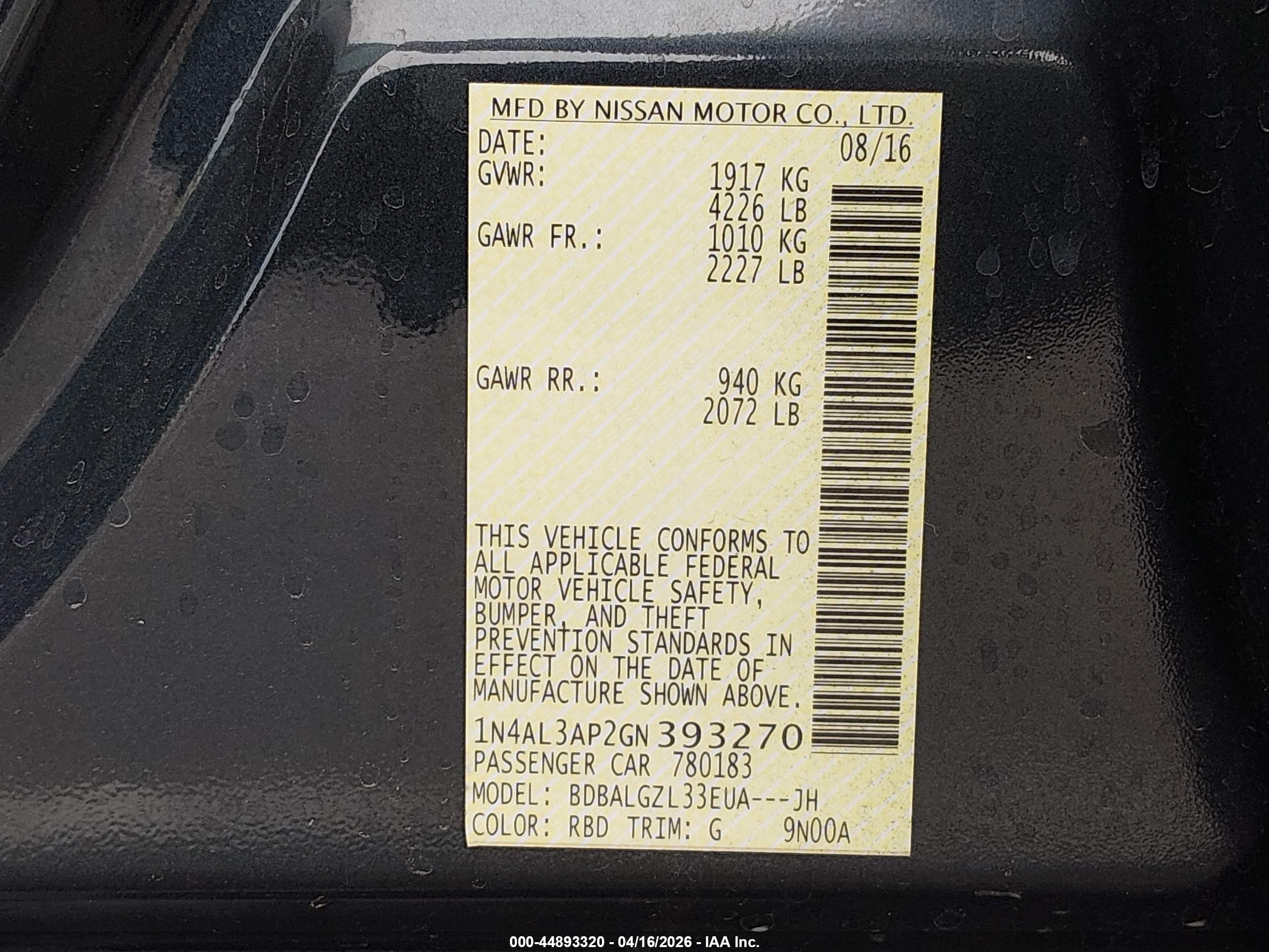 NISSAN ALTIMA image 9