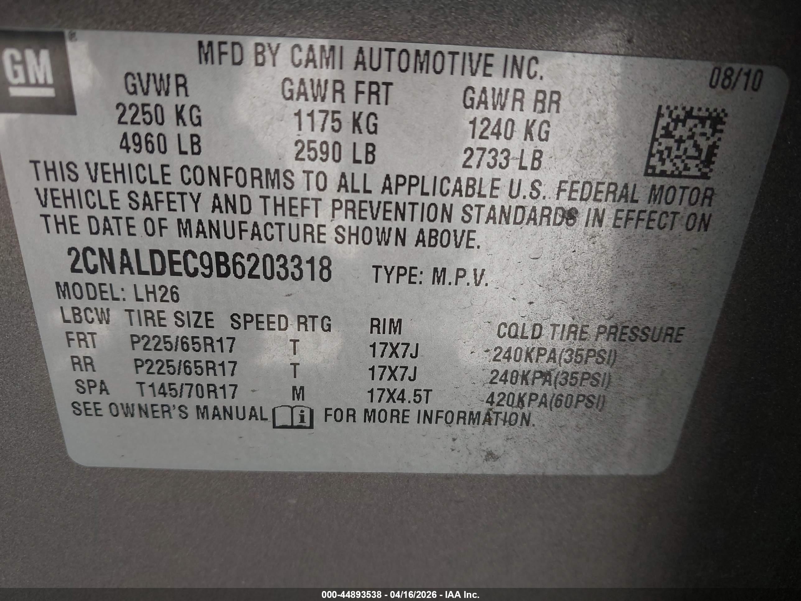 CHEVROLET EQUINOX image 9
